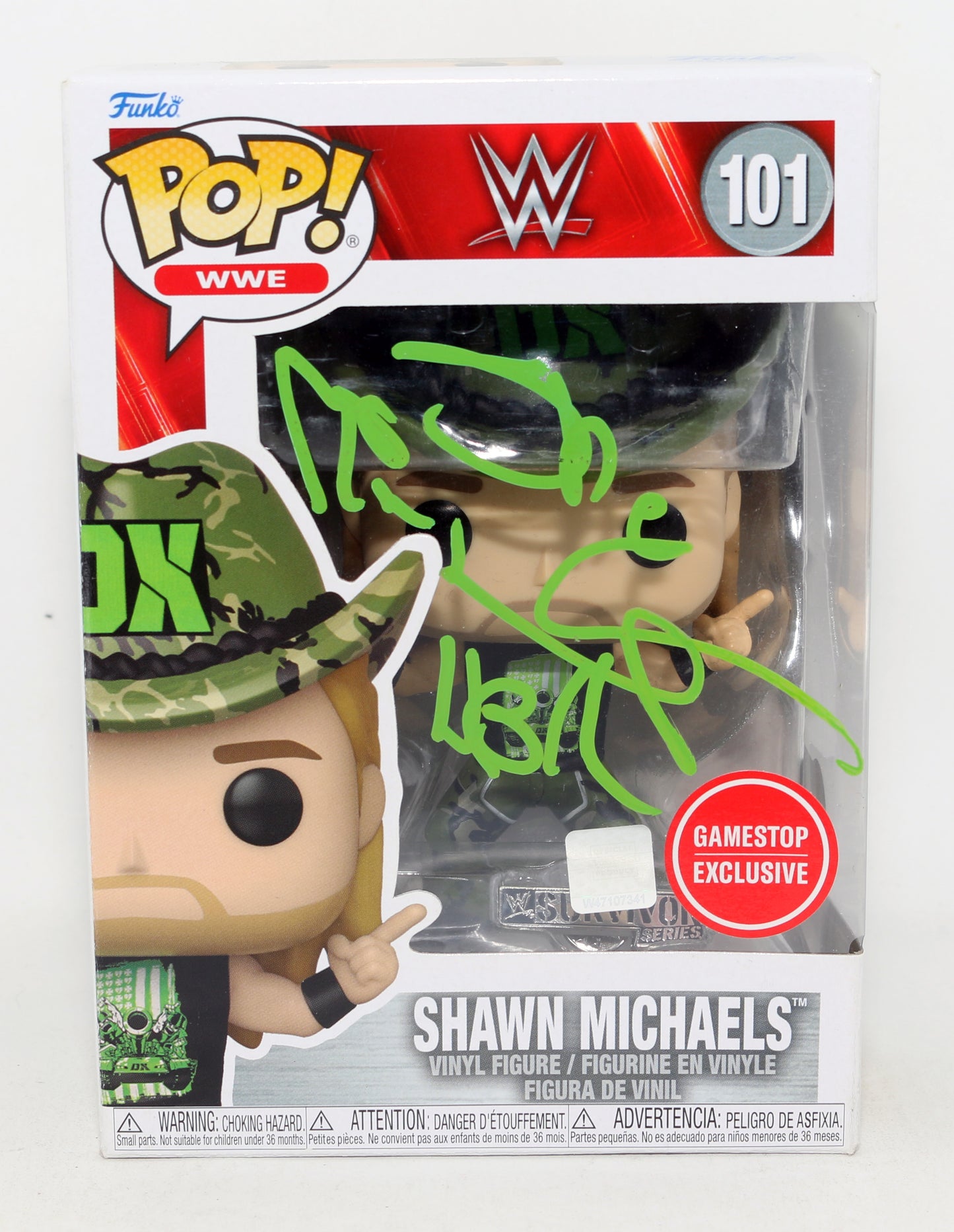 
                  
                    Shawn Michaels 'The Heartbreak Kid' WWE Wrestler GameStop Exclusive (Beckett) Signed Funko POP! #101 with Character Name
                  
                