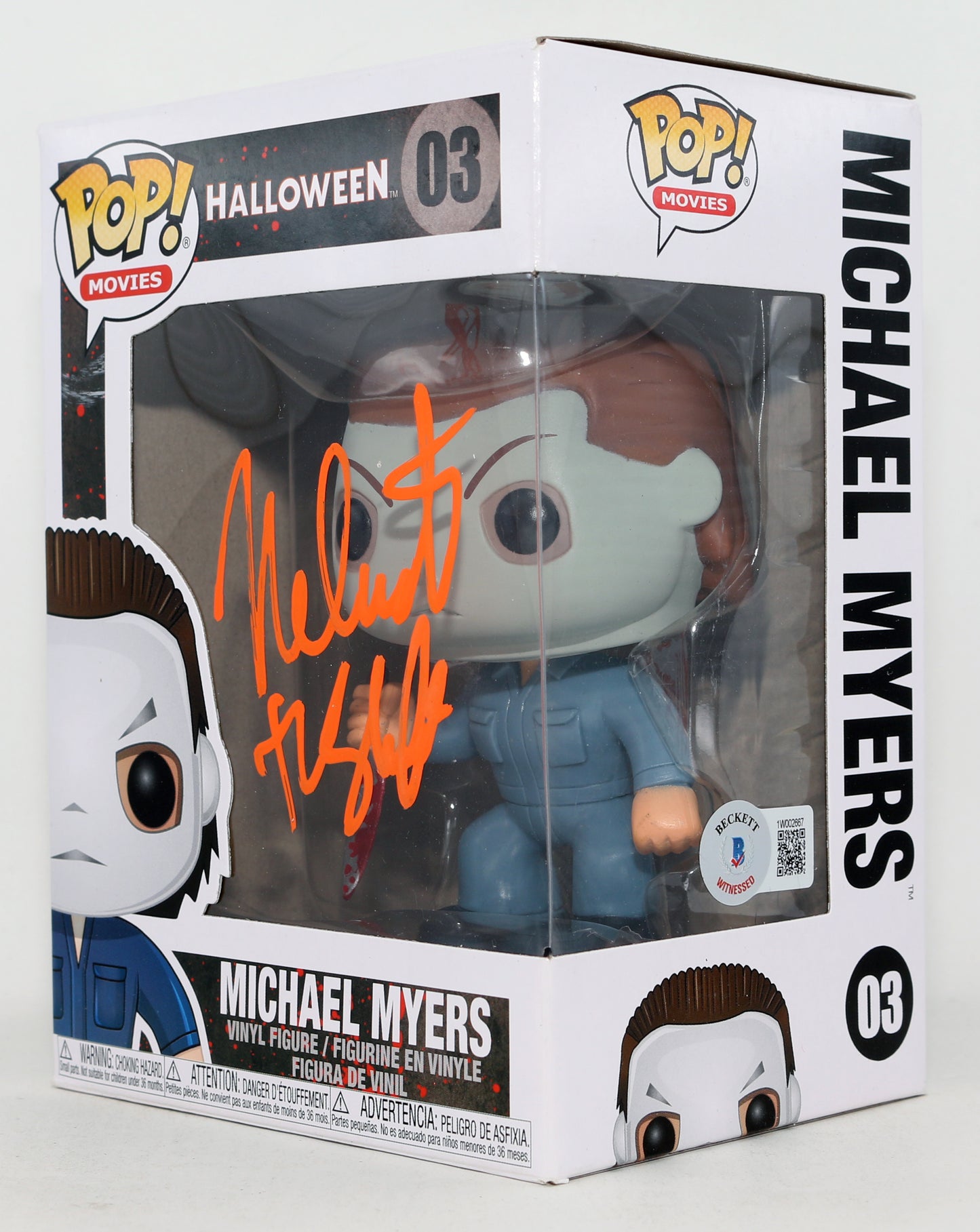 
                  
                    Nick Castle as Michael Myers in Halloween (Beckett Witnessed) Signed Funko POP! #03
                  
                