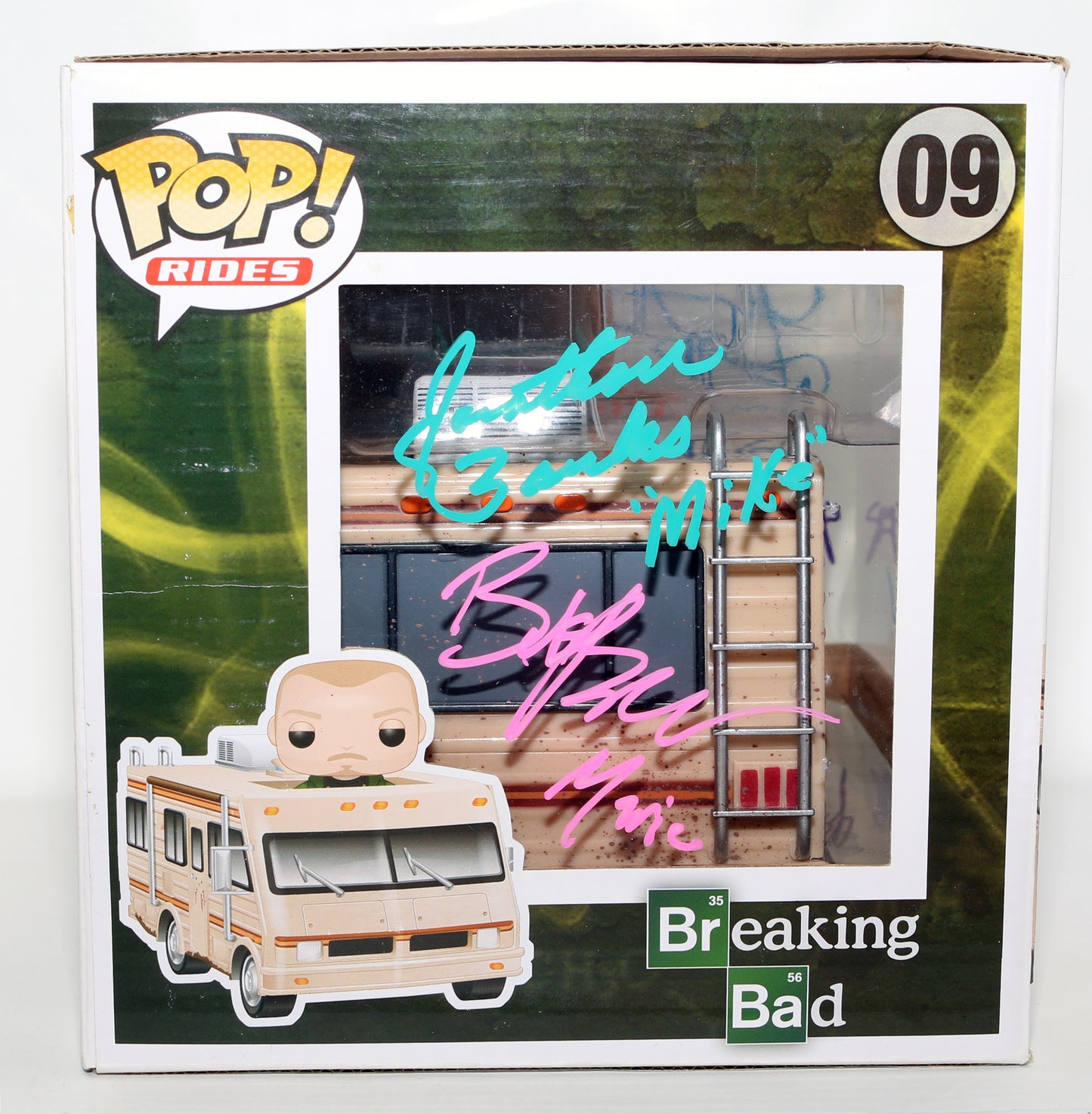 
                  
                    Breaking Bad Crystal Ship Oversized Funko POP! #09 (JSA) Cast Signed by Aaron Paul, Bob Odinkirk, Dean Norris, Jonathan Banks, Giancarlo Esposito, Michael Mando, Krysten Ritter, Raymond Cruz, Daniel Moncada, Luis Moncada, & Others with Character Names
                  
                