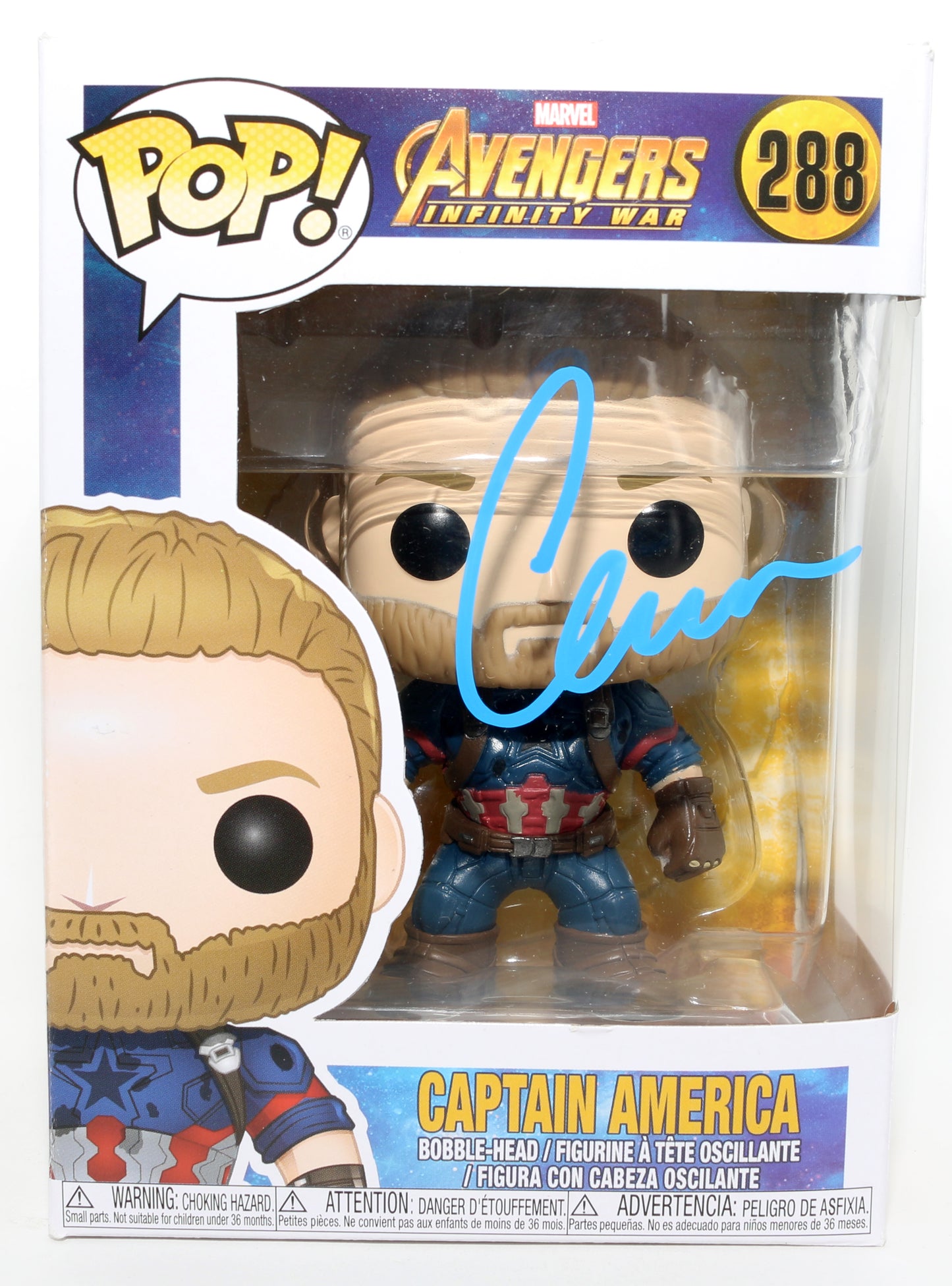 
                  
                    Chris Evans as Captain America in Avengers: Infinity War Signed Funko POP! #288
                  
                
