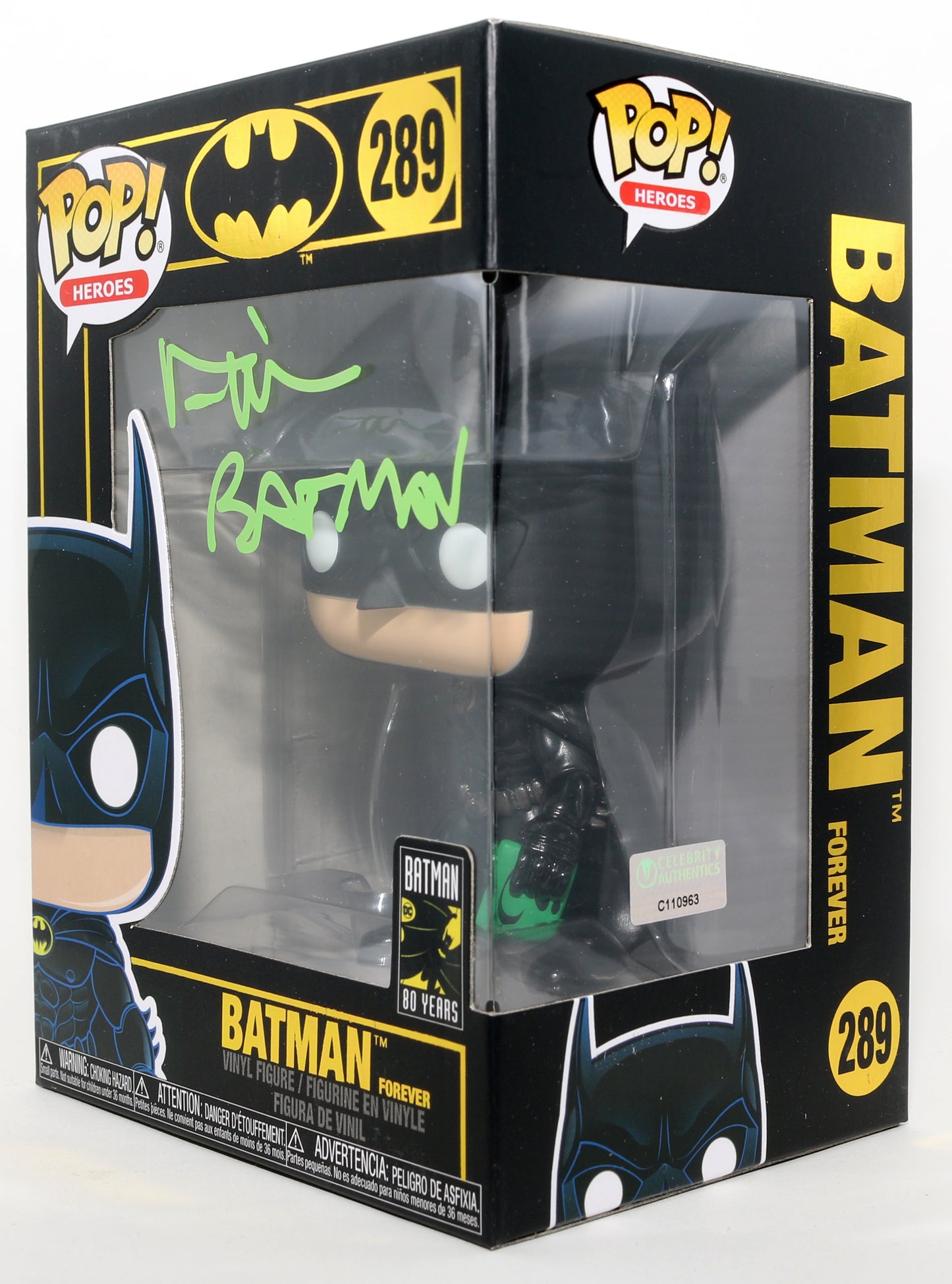 
                  
                    Val Kilmer as Batman in Batman Forever (Celebrity Authentics) Signed Funko POP! #289 with Character Name
                  
                