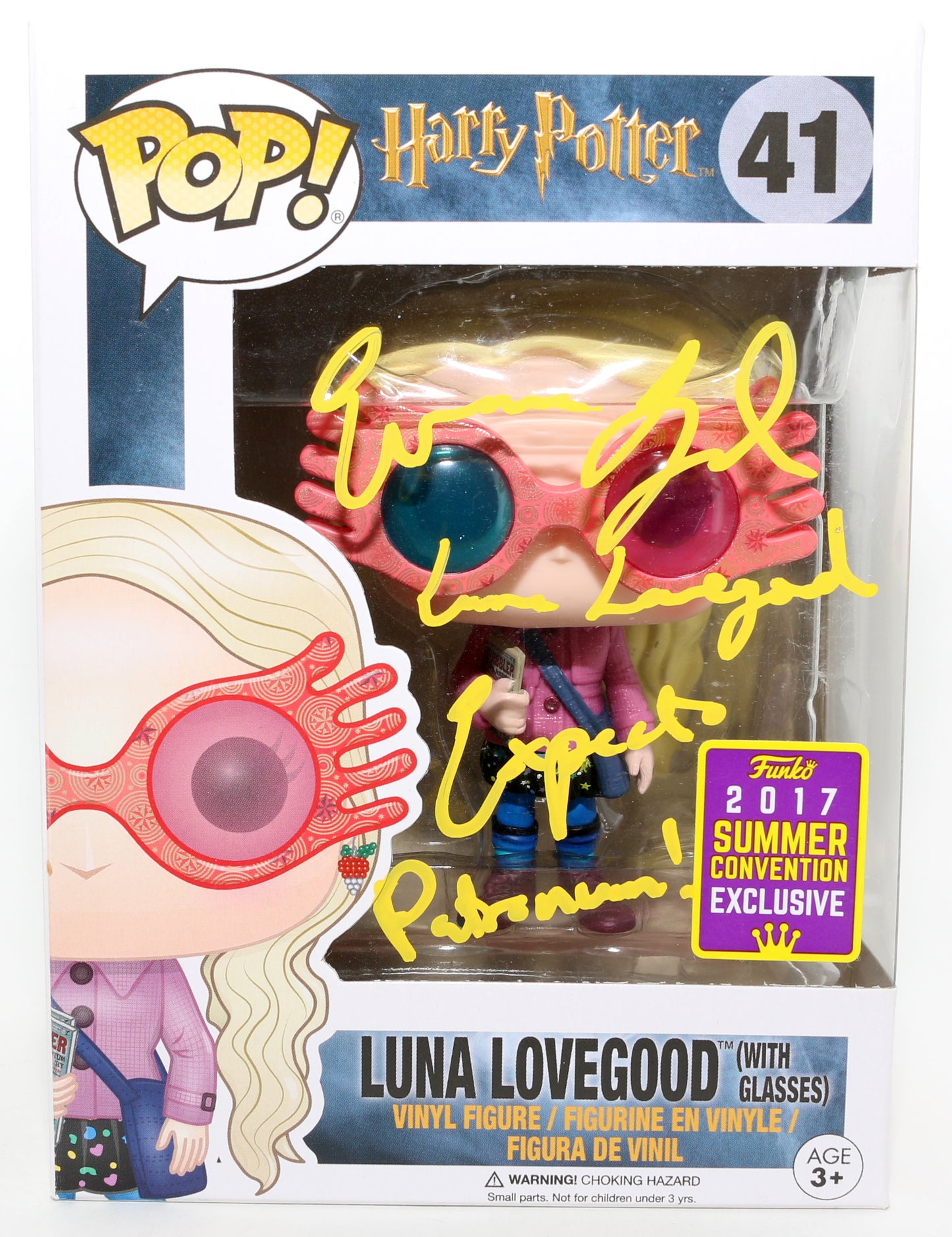 
                  
                    Evanna Lynch as Luna Lovegood in Harry Potter & the Half-Blood Prince 2017 Summer Con Exclusive Signed Funko POP! #41 with Character Name & Quote
                  
                