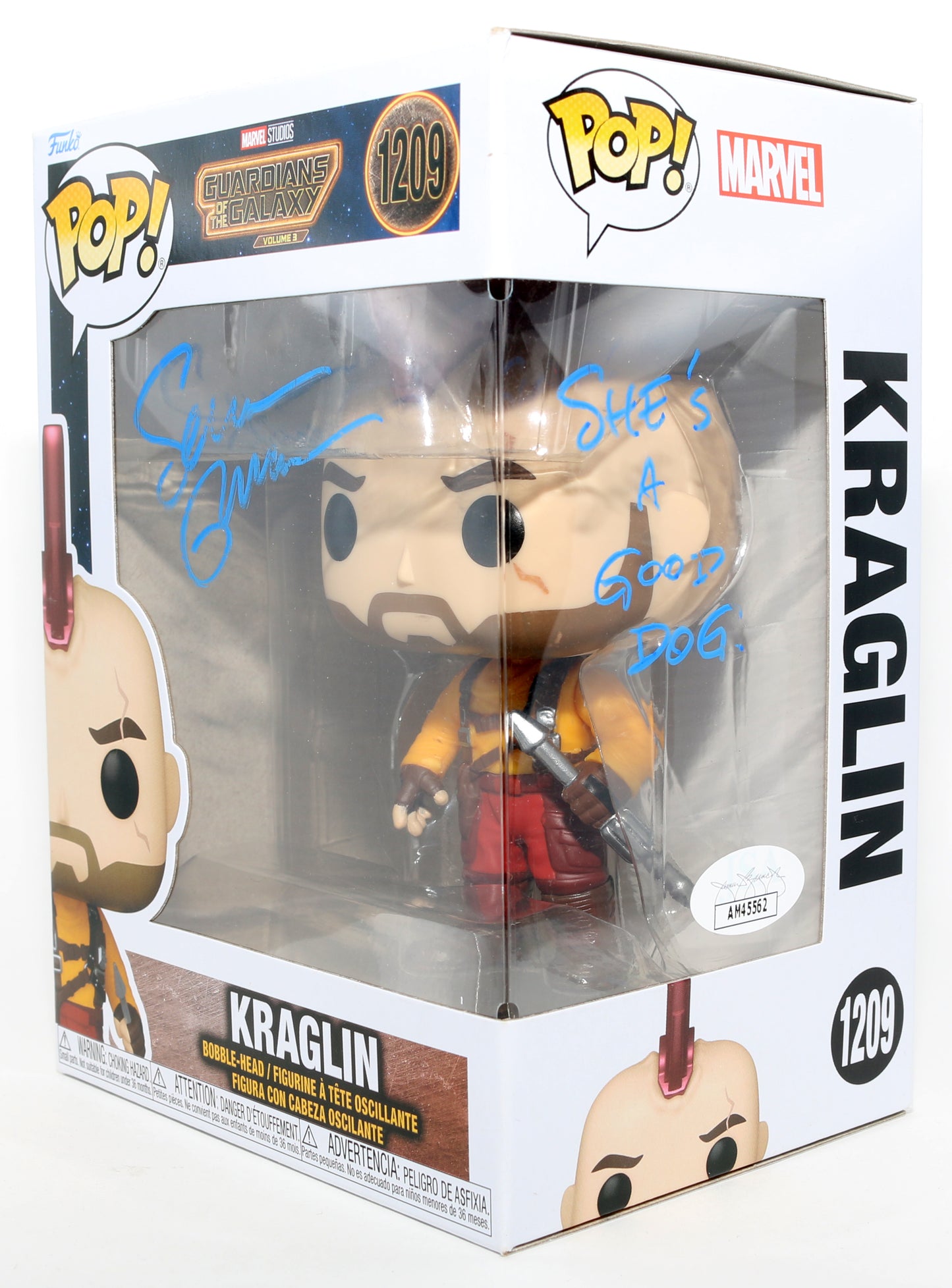 
                  
                    Sean Gunn as Kraglin Obfonteri in Guardians of the Galaxy Vol. 3 (JSA) Signed Funko POP! #1209 with Quote
                  
                