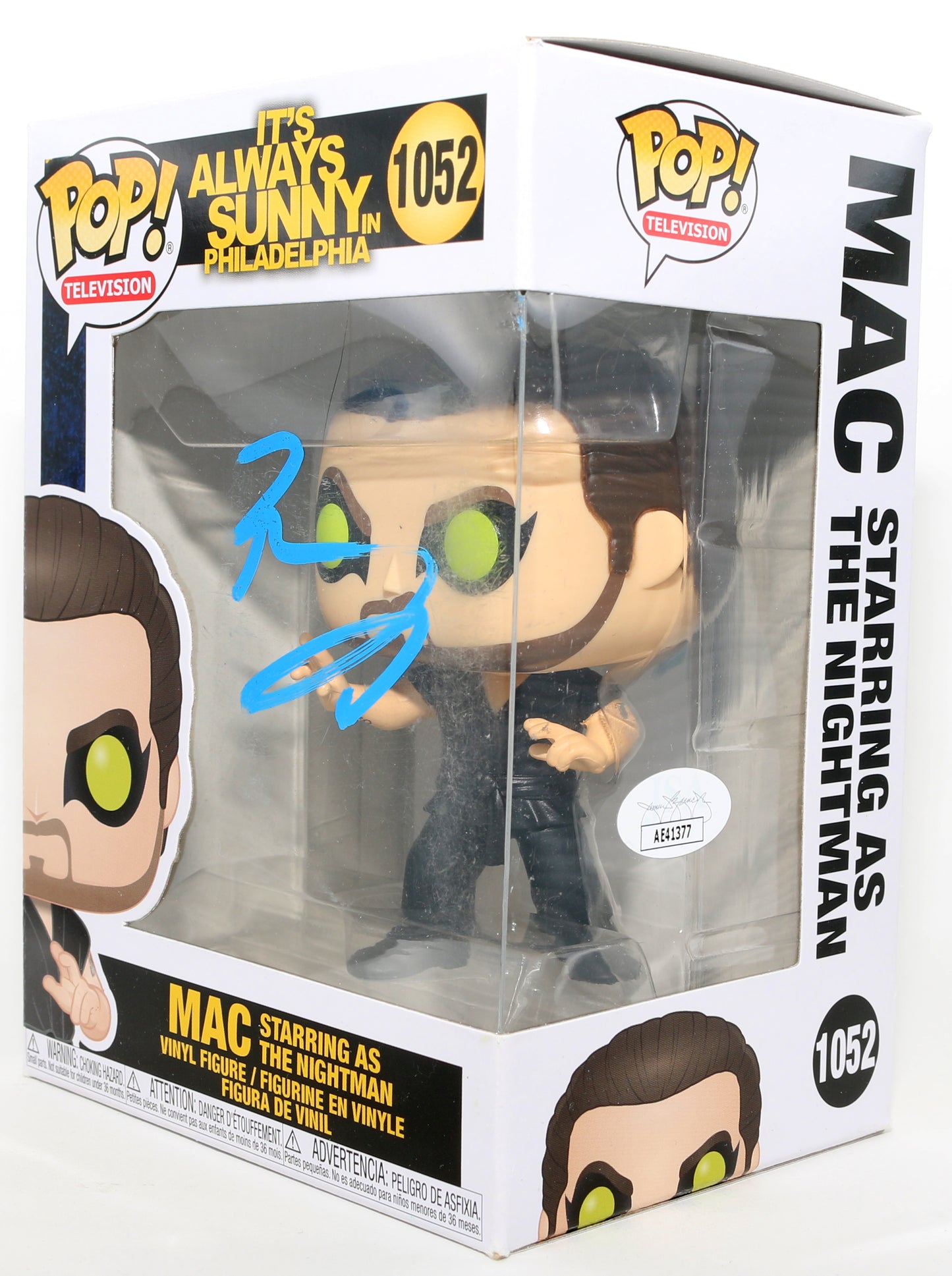 
                  
                    Rob Mac as Mac in It's Always Sunny in Philadelphia (JSA) Signed Funko POP! #1052
                  
                