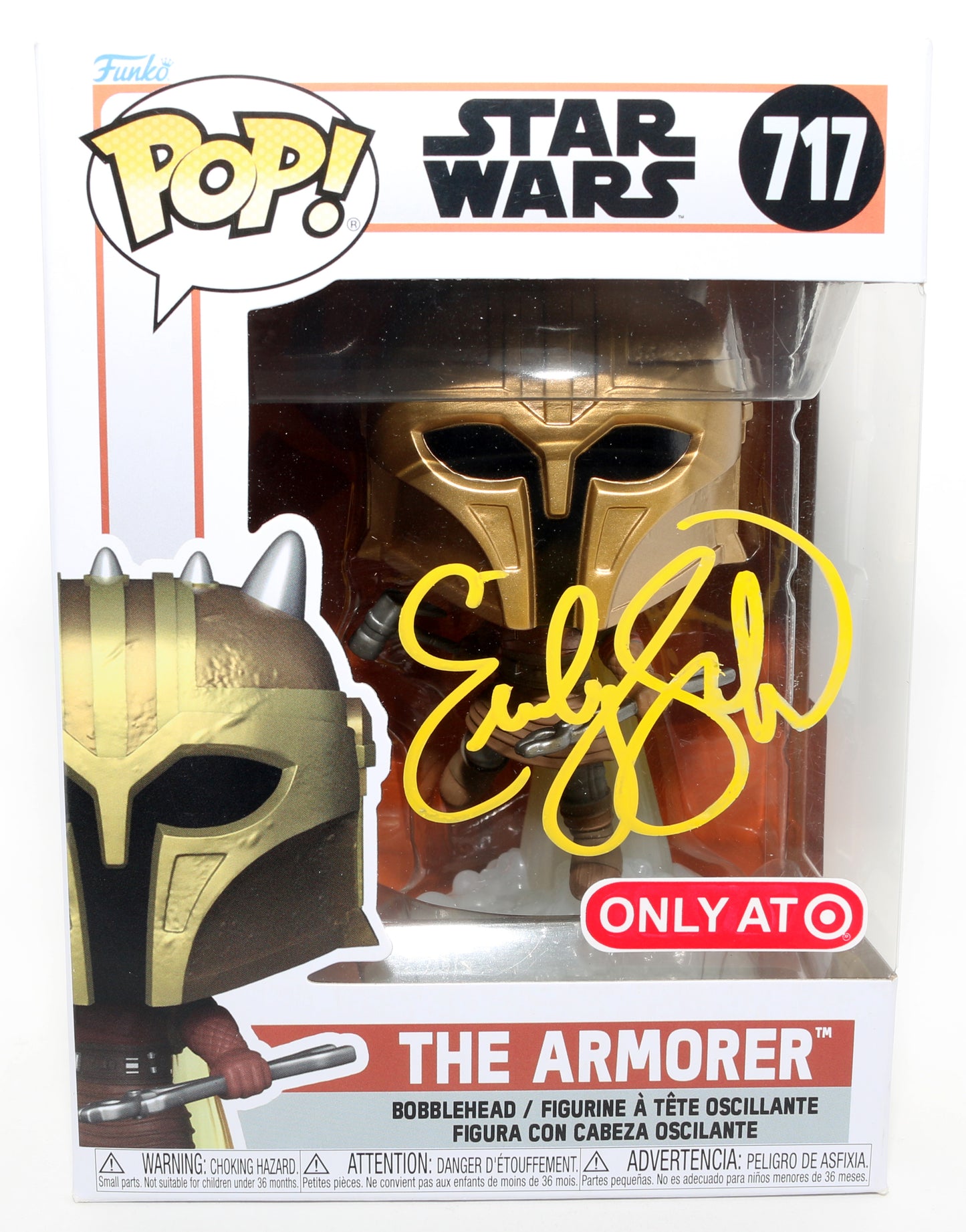 
                  
                    Emily Swallow as the Armorer in Star Wars: The Mandalorian Target Exclusive (Official Pix) Signed Funko POP! #717
                  
                