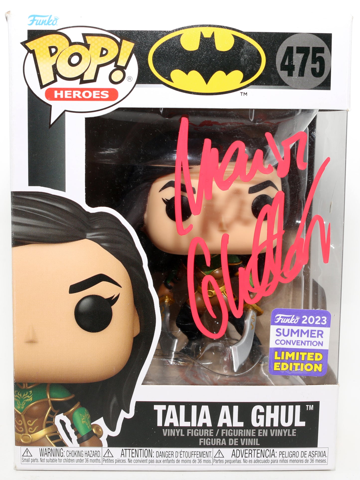 
                  
                    Marion Cotillard as Talia Al Ghul in The Dark Knight Rises 2023 Summer Convention Limited Edition (SWAU) Signed Funko POP! #475
                  
                