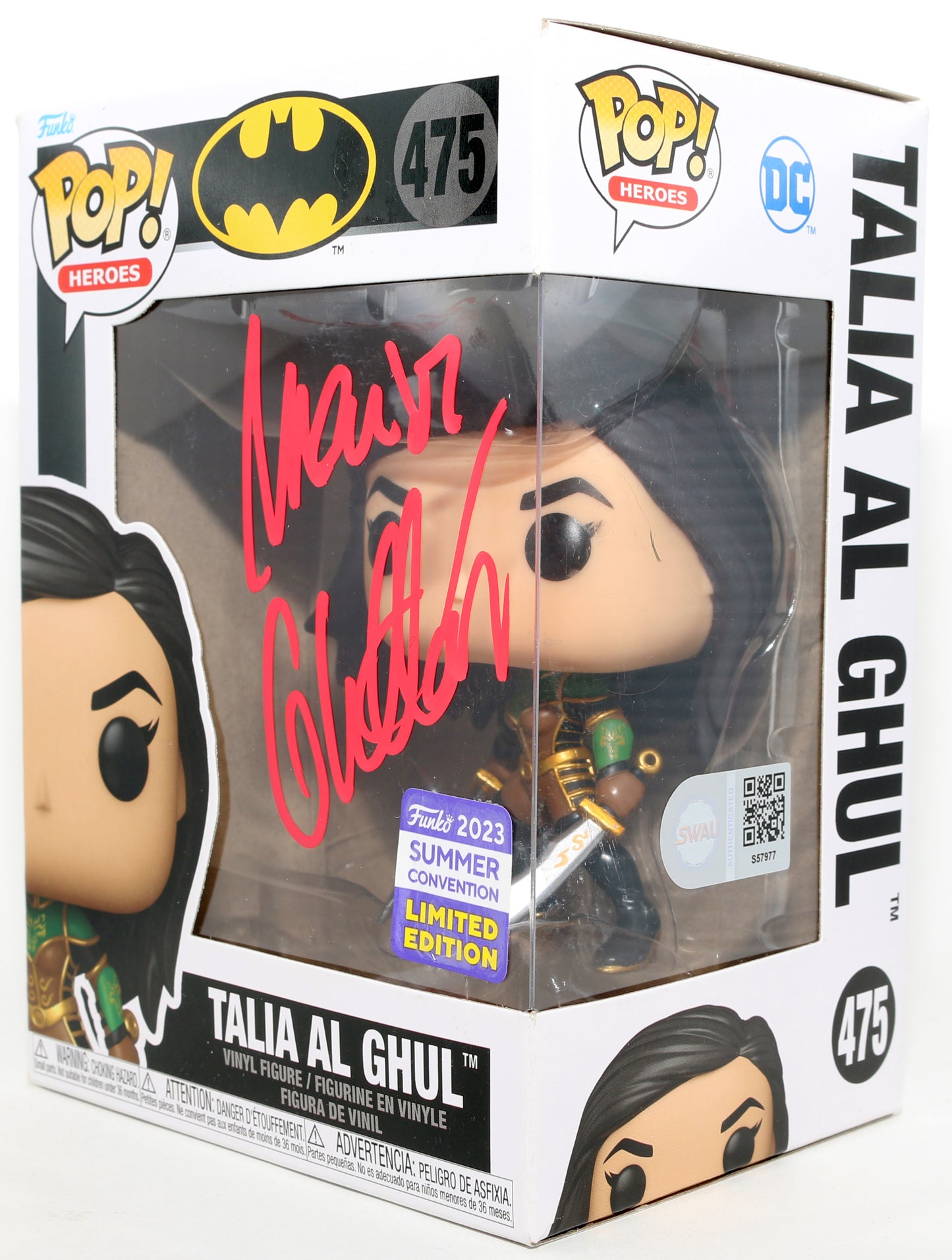 
                  
                    Marion Cotillard as Talia Al Ghul in The Dark Knight Rises 2023 Summer Convention Limited Edition (SWAU) Signed Funko POP! #475
                  
                