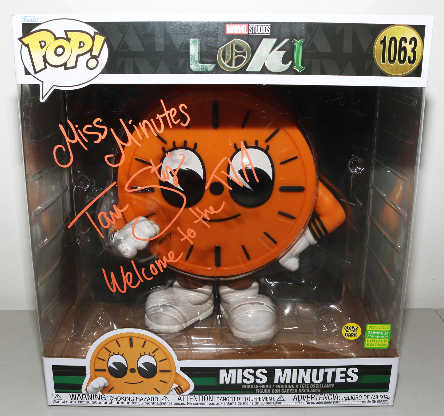 
                  
                    Tara Strong as Miss Minutes in Loki Signed Oversized Funko POP! #1063 with Character Name & Quote
                  
                