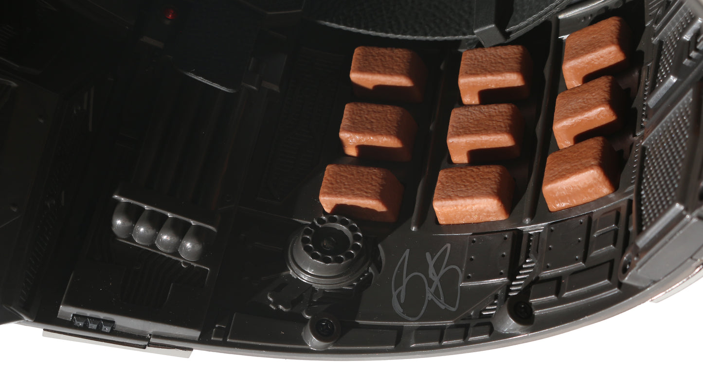 
                  
                    Star Wars: The Mandalorian Hasbro Black Series Prop Replica Helmet Cast Signed by Pedro Pascal, Dave Filoni with Grogu Original Art Sketch, Jon Favreau, Carl Weathers, Ming-Na Wen, Emily Swallow, Omid Abtahi, Katee Sackhoff, Bill Burr, Doug Chiang, & More
                  
                