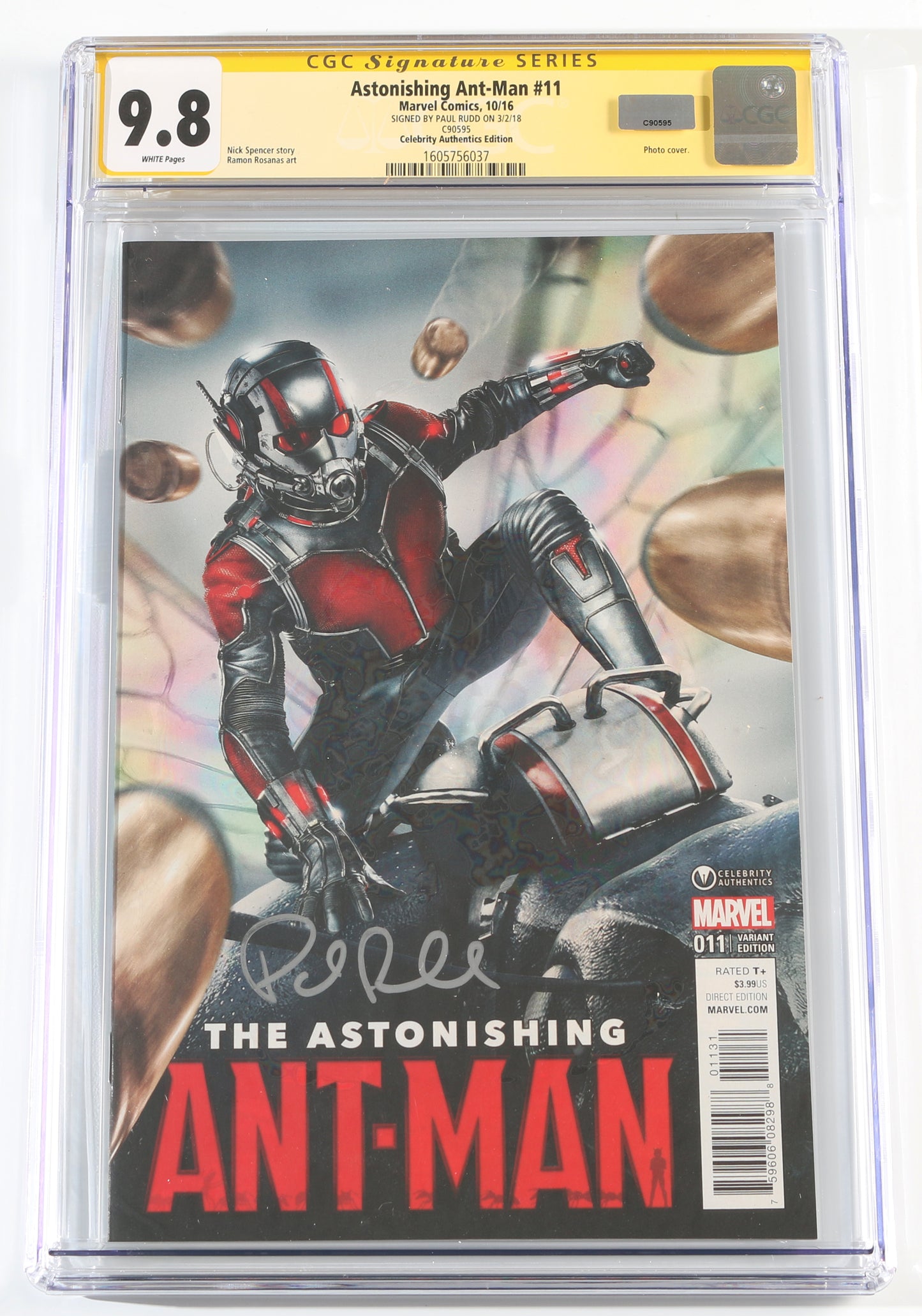 
                  
                    Astonishing Ant-Man #11 - Paul Rudd as Ant-Man in Ant-Man (Celebrity Authentics / CGC Signature Series 9.8) 2016
                  
                