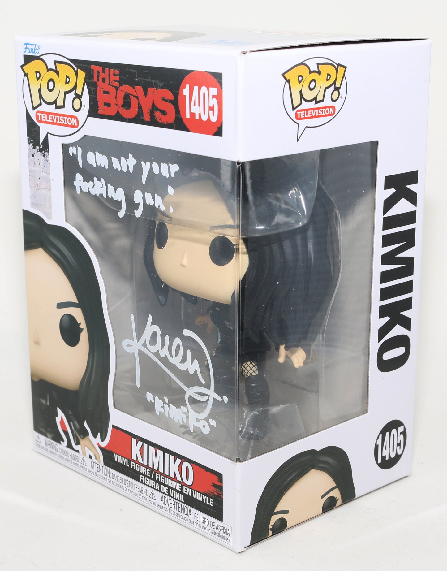 
                  
                    Karen Fukuhara as Kimiko Miyashiro / The Female in The Boys Signed Funko POP! #1405 with Character Name and Quote
                  
                