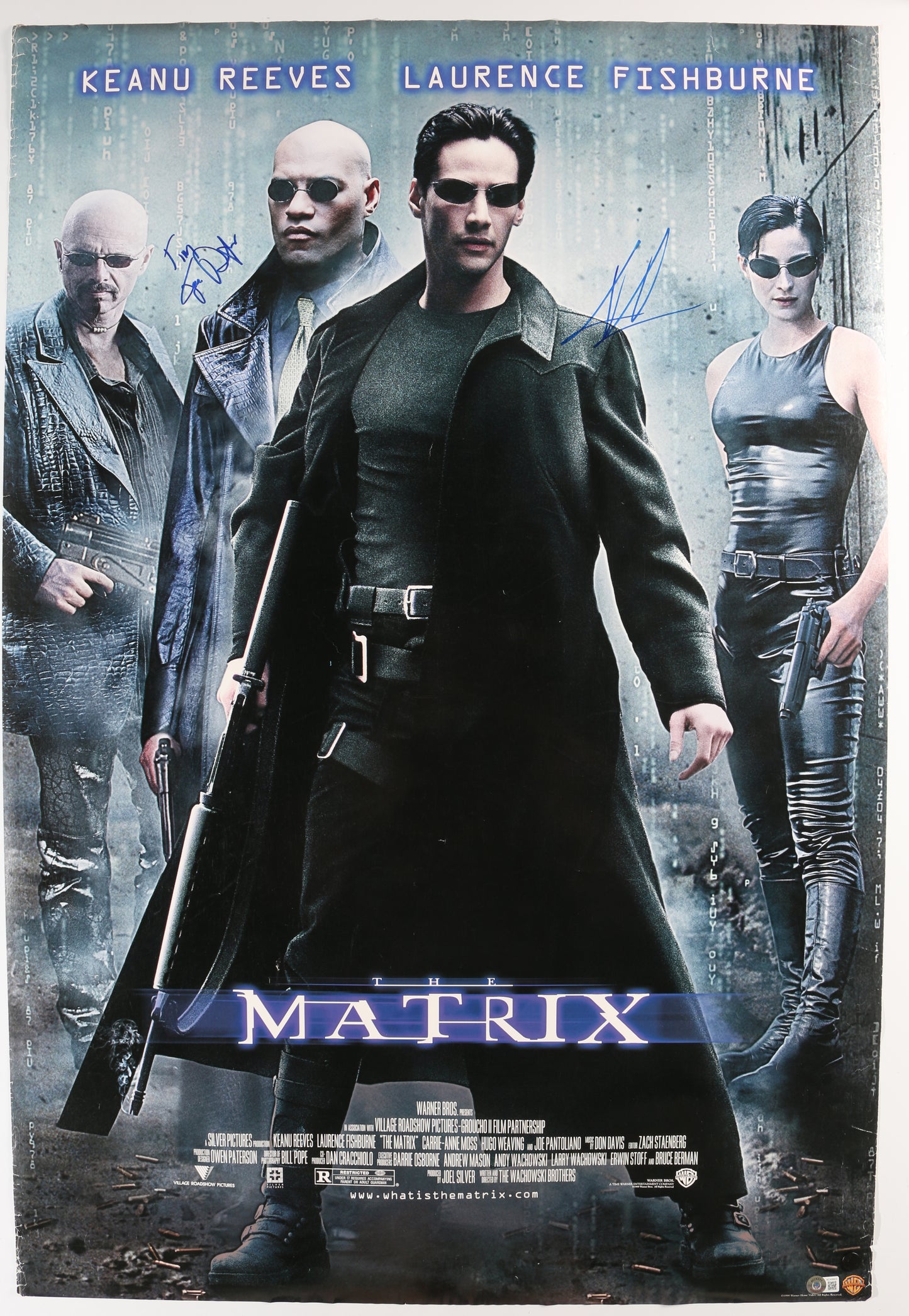 
                  
                    Keanu Reeves as Neo & Joe Pantoliano as Cypher in The Matrix (Beckett) Signed 27x40 Poster
                  
                