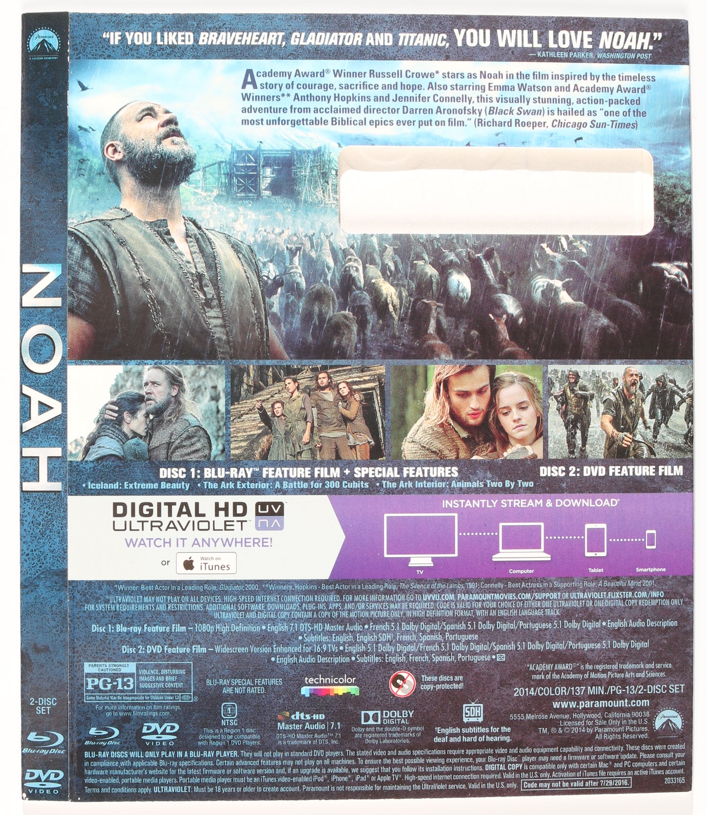 
                  
                    Russell Crowe as Noah in Noah Signed Blu-Ray Cover
                  
                
