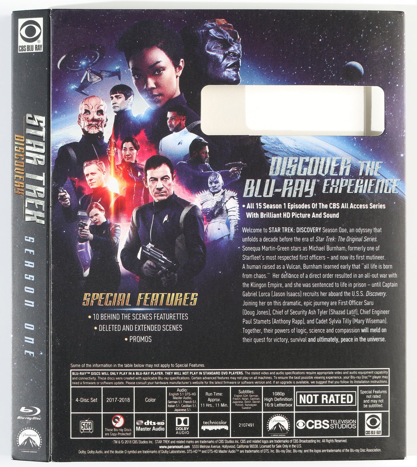 
                  
                    Doug Jones as Saru, Sonequa Martin-Green as Michael Burnham, & Mary Chieffo as L'Rell in Star Trek: Discovery Signed Blu-Ray Cover with Character Names
                  
                