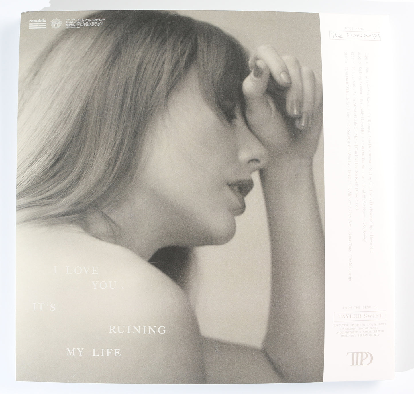 
                  
                    Taylor Swift: The Tortured Poets Department LP 12" Vinyl Record Insert Signed by Taylor Swift
                  
                