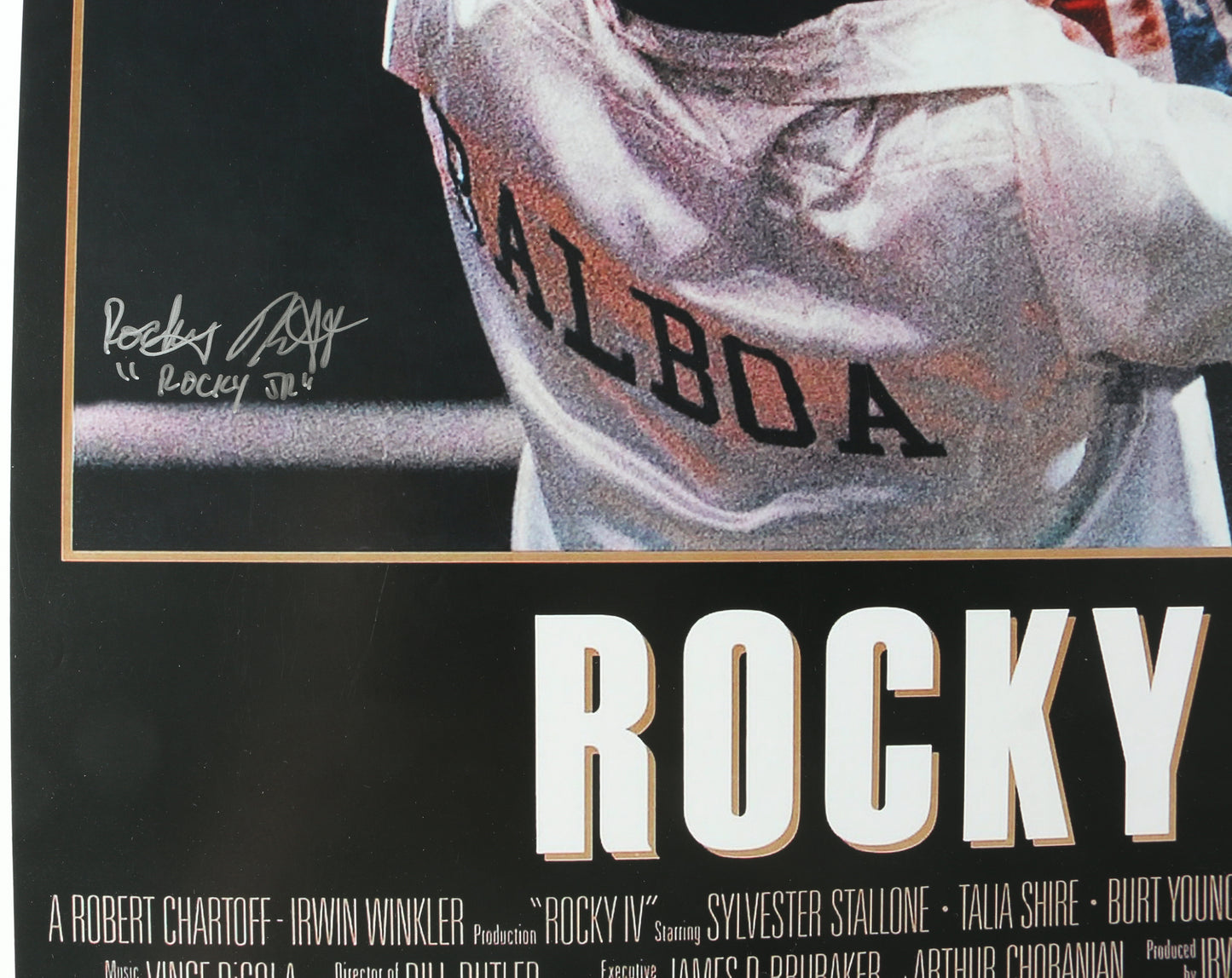 
                  
                    Rocky IV (JSA) 24x36 Poster Cast Signed by Sylvester Stallone, Talia Shire, Carl Weathers, Burt Young, Dolph Lundgren, & Rocky Krakoff with Character Names
                  
                