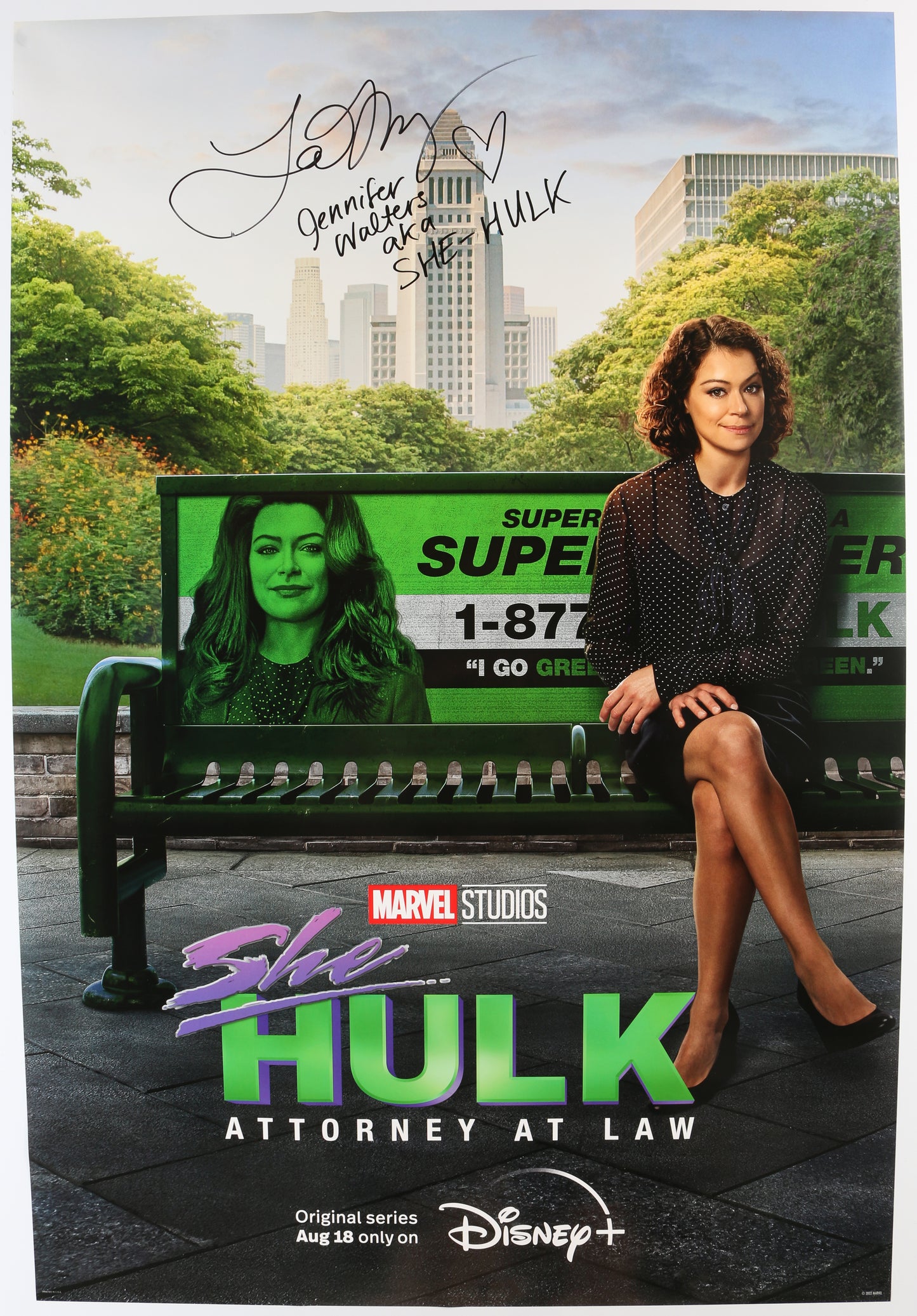 
                  
                    Tatiana Maslany as She-Hulk in She-Hulk: Attorney at Law Signed 27x40 Poster with Character Name
                  
                