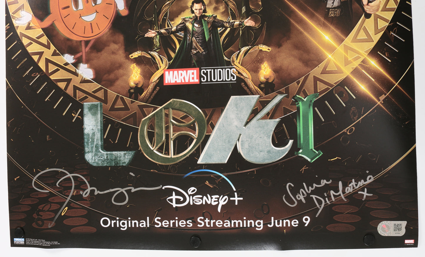 
                  
                    Loki 22x33.5 Poster (SWAU) Cast Signed by Tom Hiddleston, Owen Wilson, Sophia Di Martino, & Jonathan Majors
                  
                