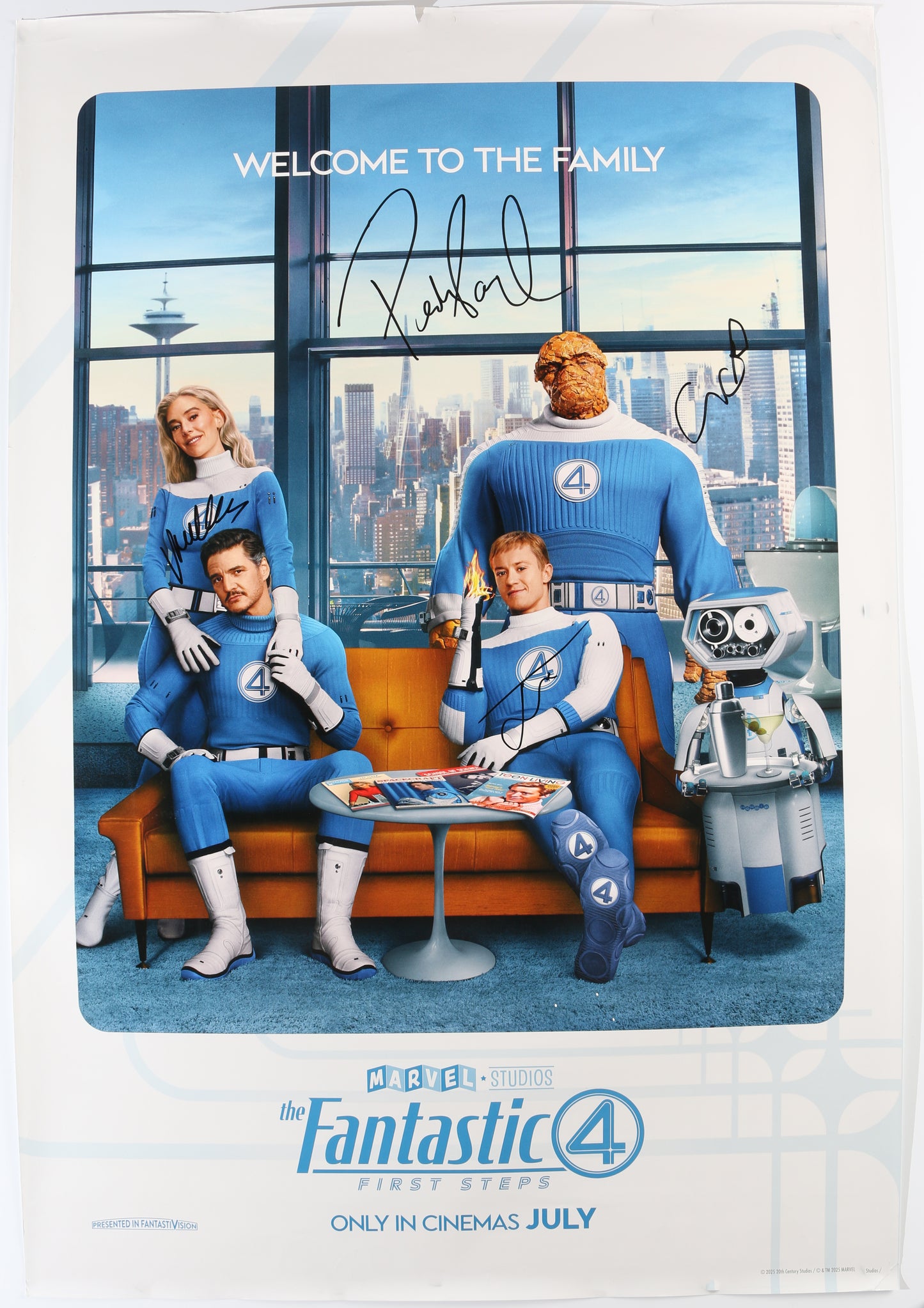 
                  
                    The Fantastic Four: First Steps 27x40 Poster Cast Signed by Pedro Pascal, Vanessa Kirby, Ebon Moss-Bachrach, & Joseph Quinn
                  
                