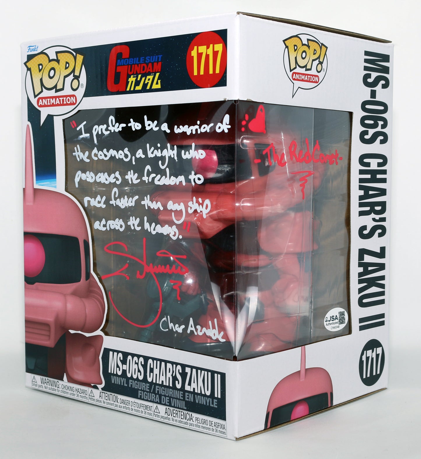 
                  
                    Keith Silverstein as Char Aznable in Mobile Suit Gundam: The Origin (JSA) Signed Oversized Funko POP! #1717 with Character Name & Quote
                  
                