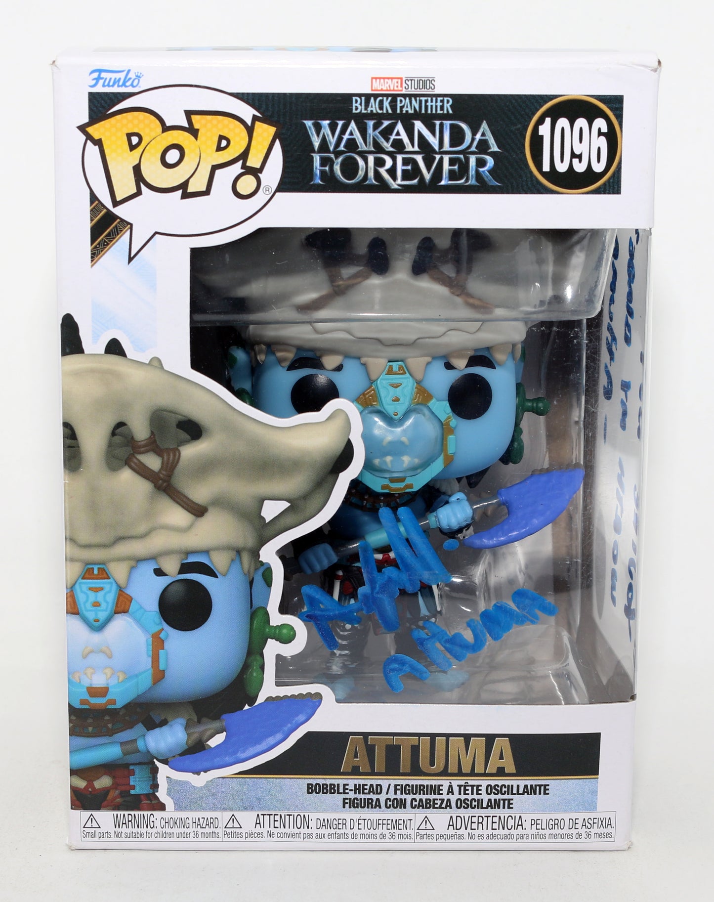
                  
                    Alex Livinalli as Attuma in Black Panther: Wakanda Forever (JSA) Signed Funko POP! #1096 with Character Name & Quote
                  
                