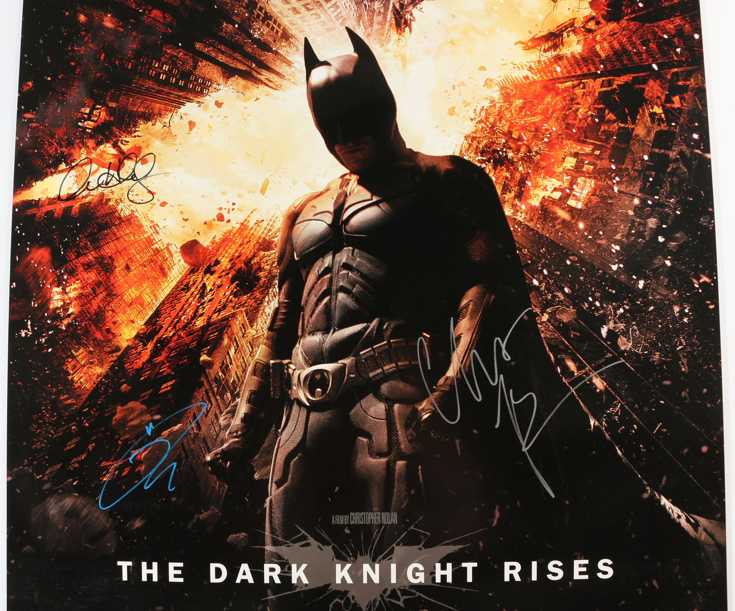 
                  
                    Christian Bale as Batman, Anne Hathaway as Catwoman, & Tom Hardy as Bane in The Dark Knight Rises Signed 27x40 Poster
                  
                