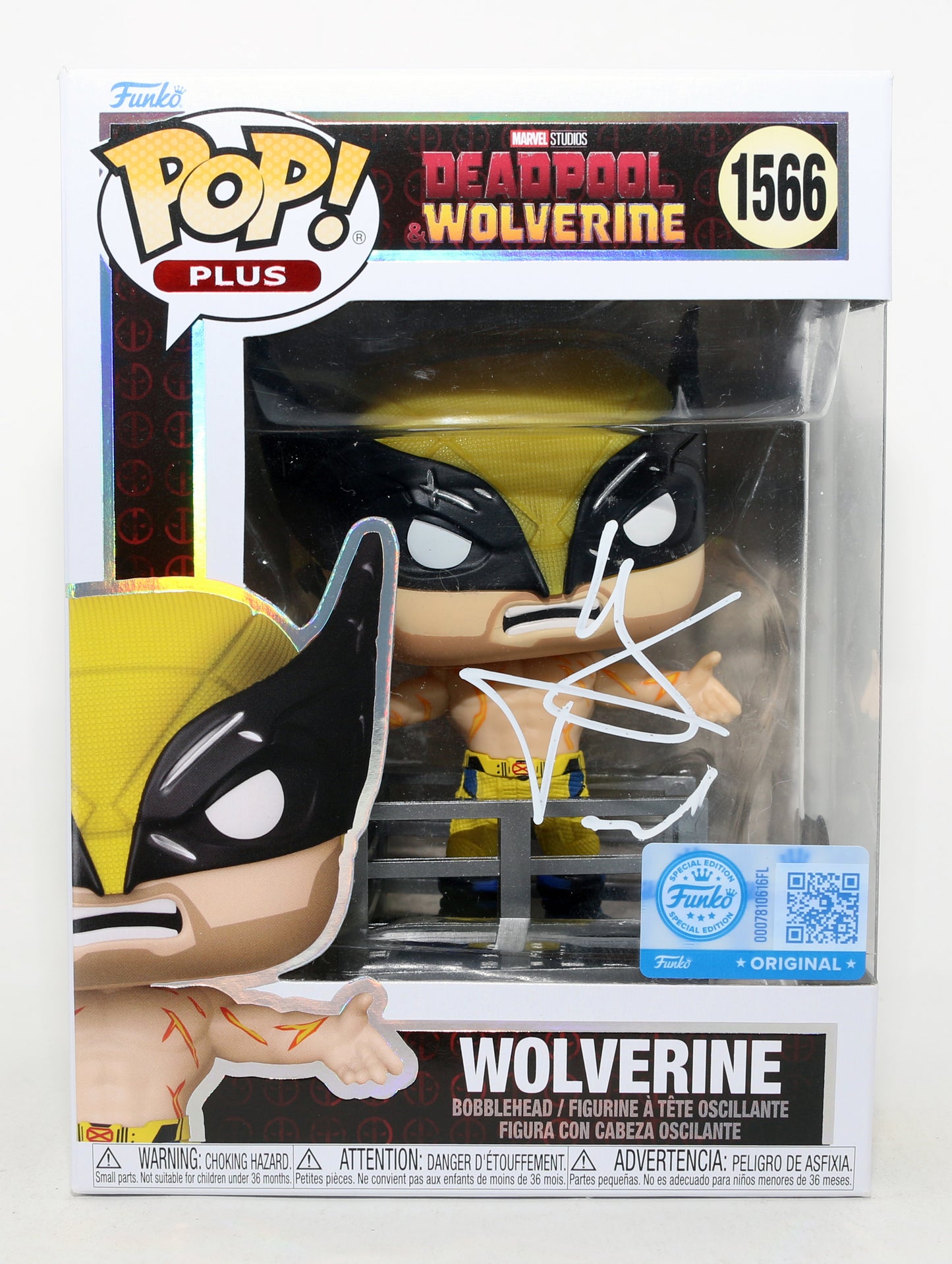 
                  
                    Hugh Jackman as Logan / Wolverine in Deadpool & Wolverine Funko Special Edition (Beckett) Signed Funko POP! #1566
                  
                