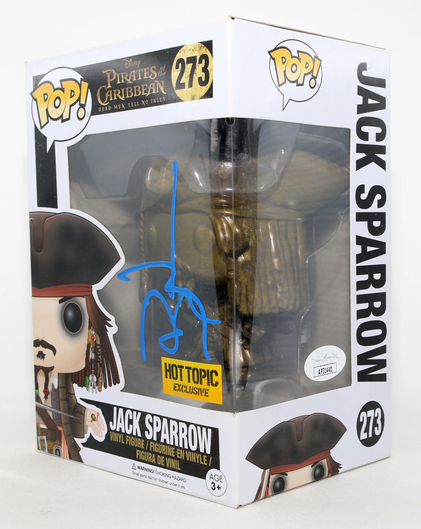 
                  
                    Johnny Depp as Captain Jack Sparrow in Pirates of the Caribbean: Dead Men Tell No Tales Hot Topic Exclusive (JSA) Signed Funko POP! #273
                  
                