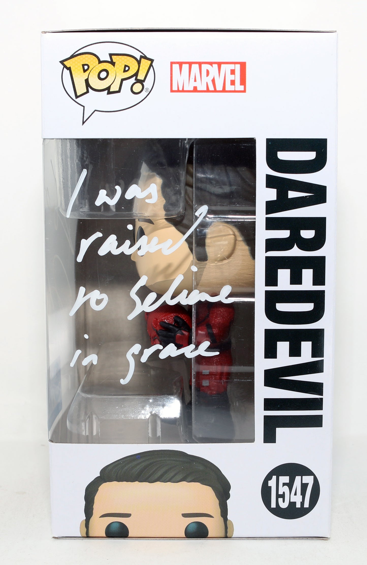 
                  
                    Charlie Cox as Daredevil in Daredevil: Born Again Special Edition Signed Funko POP! #1547 with Character Name & Quote
                  
                