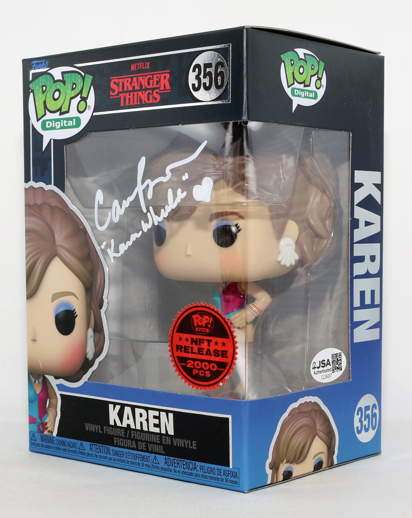 
                  
                    Cara Buono as Karen Wheeler in Stranger Things NFT Release (JSA) Signed Funko POP! #356 with Character Name
                  
                