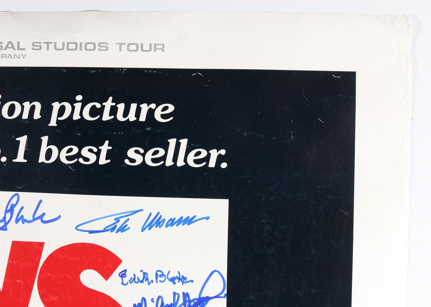 
                  
                    Jaws (K9) 27x40 Poster Cast Signed by Steven Spielberg, Roy Scheider, Richard Dreyfuss, Carl Gottlieb, Jeffrey Kramer, Lee Fierro, Roger Kastel, Jonathan Filley, Jay Mello, Stephen Potter, Belle McDonald, Dick Warlock, Michael Haydn, Carol Fligor, & More
                  
                