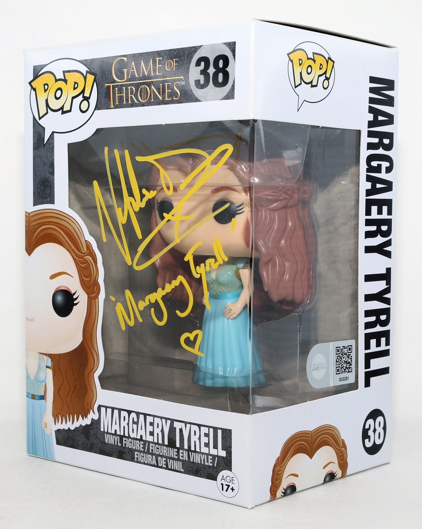 
                  
                    Natalie Dormer as Margaery Tyrell in Game of Thrones (SWAU) Signed Funko POP! #38 with Character Name
                  
                