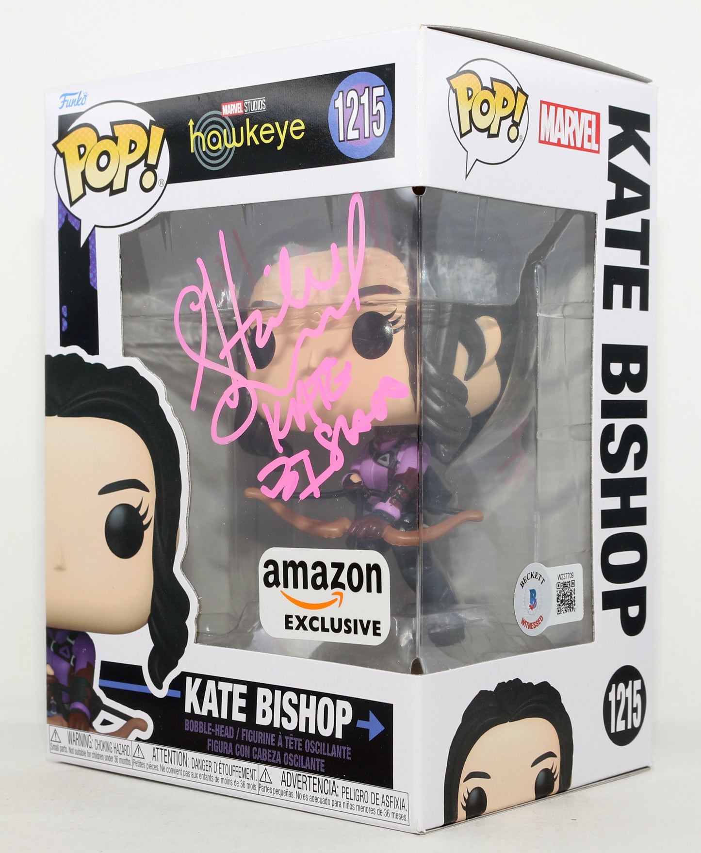
                  
                    Hailee Steinfeld as Kate Bishop in Hawkeye Amazon Exclusive (Beckett) Signed Funko POP! #1215 with Character Name
                  
                