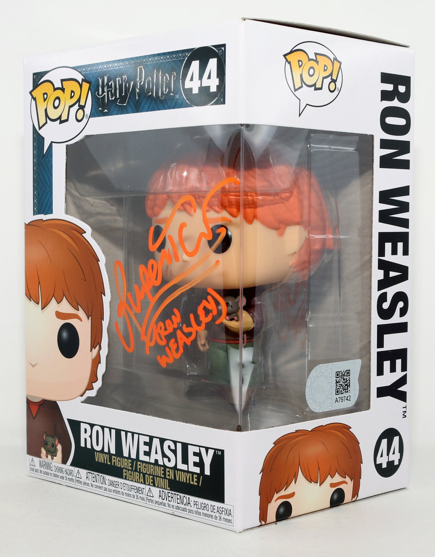 
                  
                    Rupert Grint as Ron Weasley in Harry Potter (SWAU) Signed Funko POP! #44 with Character Name
                  
                