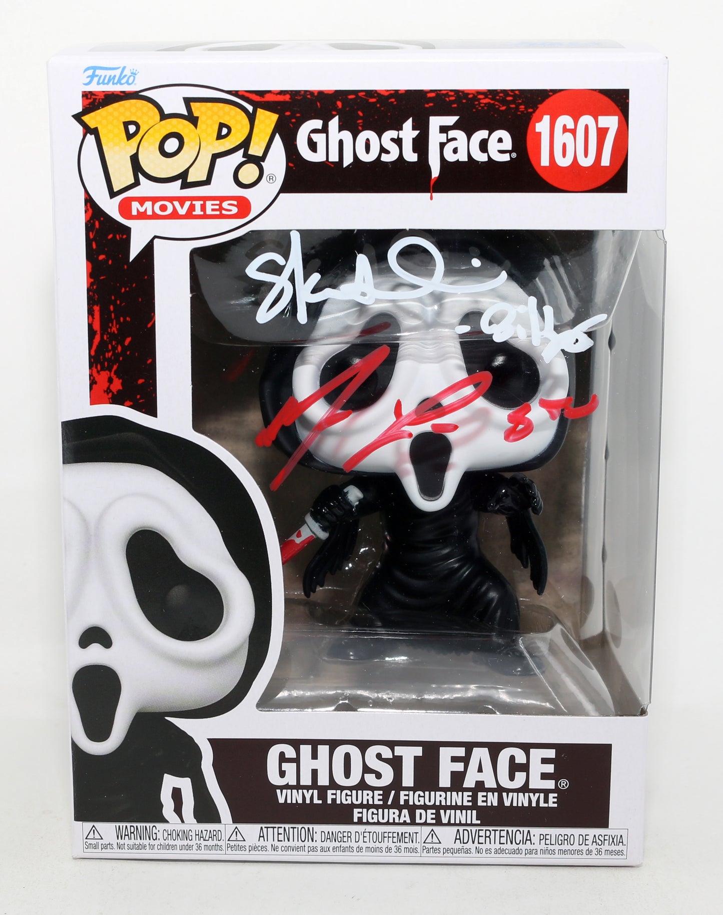 
                  
                    Skeet Ulrich as Billy Loomis & Matthew Lillard as Stu Macher in Scream (JSA) Signed Funko POP! #1607 with Character Names
                  
                