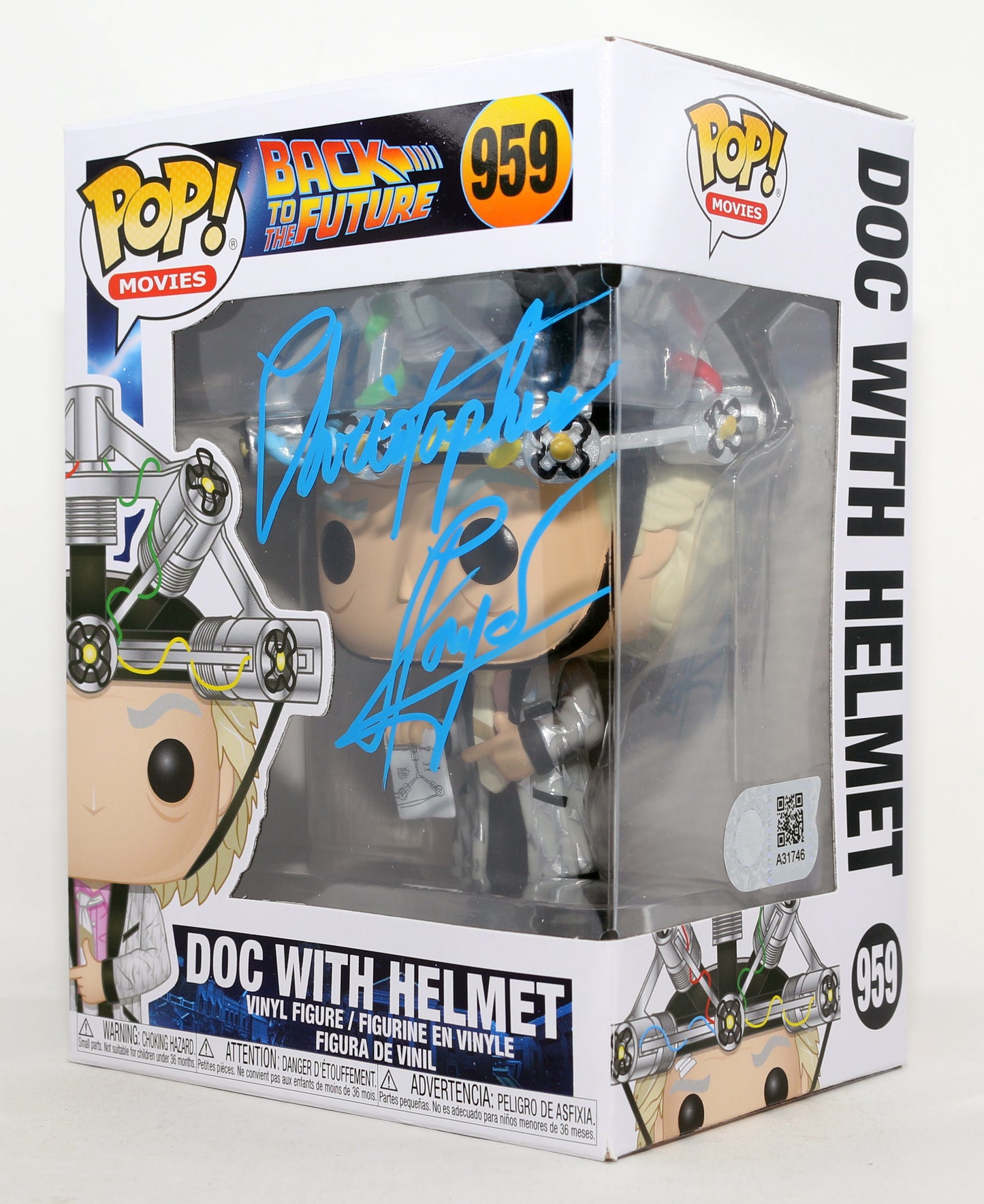
                  
                    Christopher Lloyd as Doc Brown in Back to the Future (SWAU) Signed Funko POP! #959
                  
                