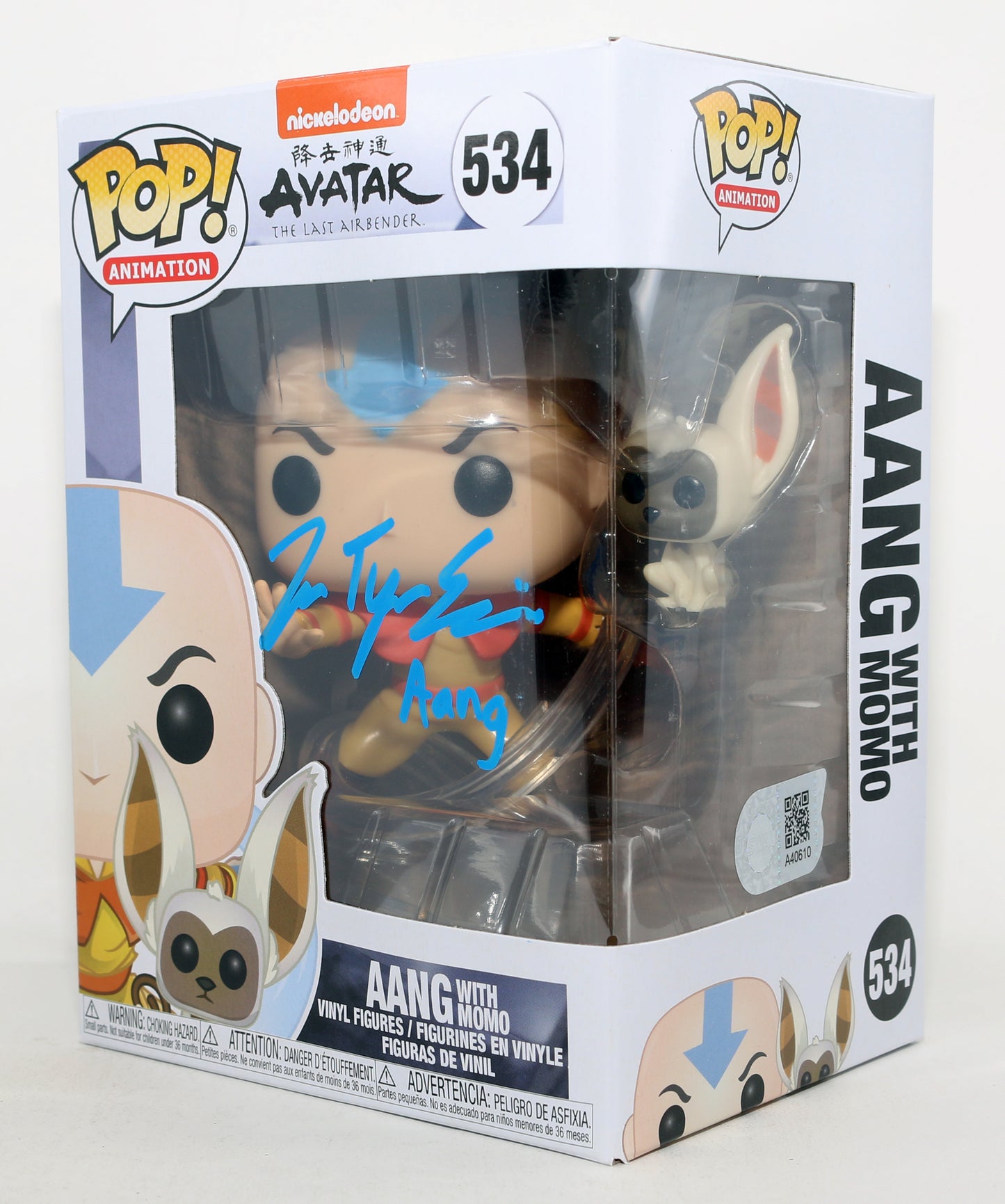 
                  
                    Zach Tyler Eisen as Aang in Avatar: The Last Airbender (SWAU) Signed Funko POP! #534 with Character Name
                  
                