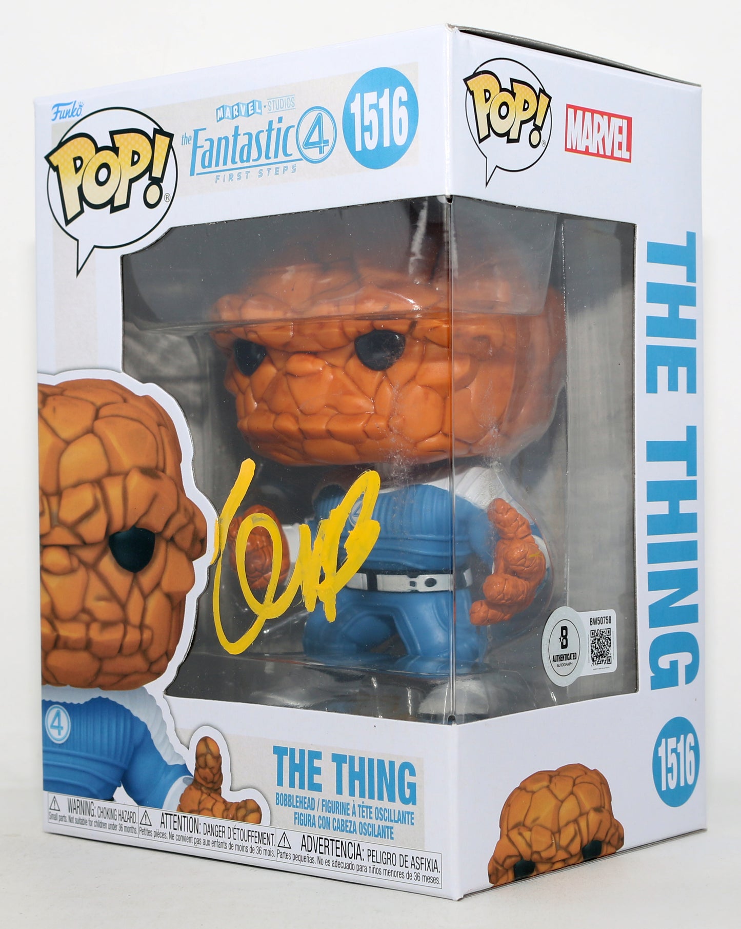 
                  
                    Ebon Moss-Bachrach as Ben Grimm / The Thing in Fantastic Four: First Steps (Beckett) Signed Funko POP! #1516
                  
                