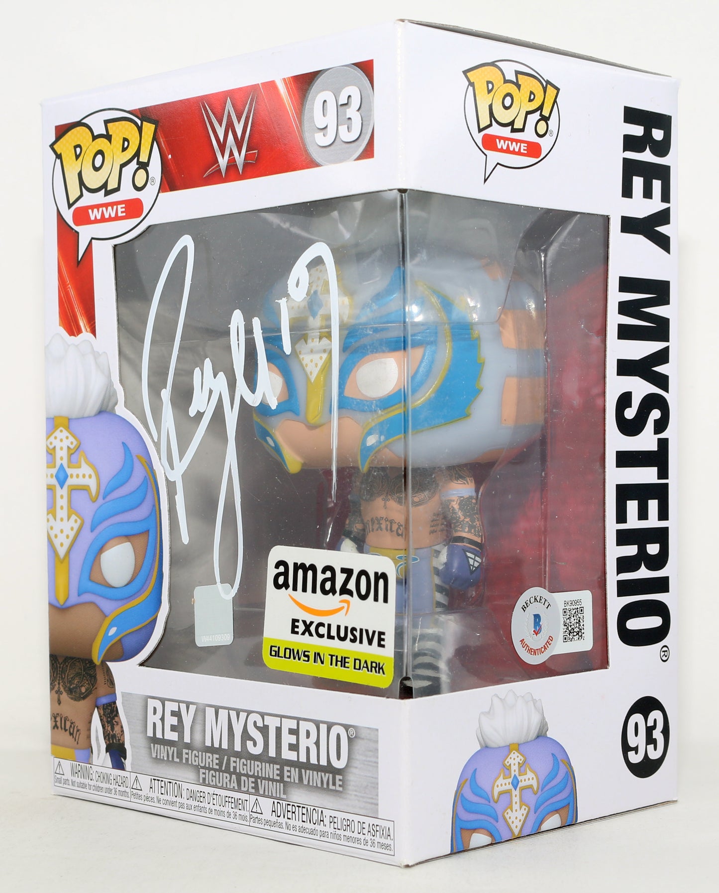
                  
                    Rey Mysterio WWE Wrestler GITD Amazon Exclusive (Beckett) Signed Funko POP! #93
                  
                