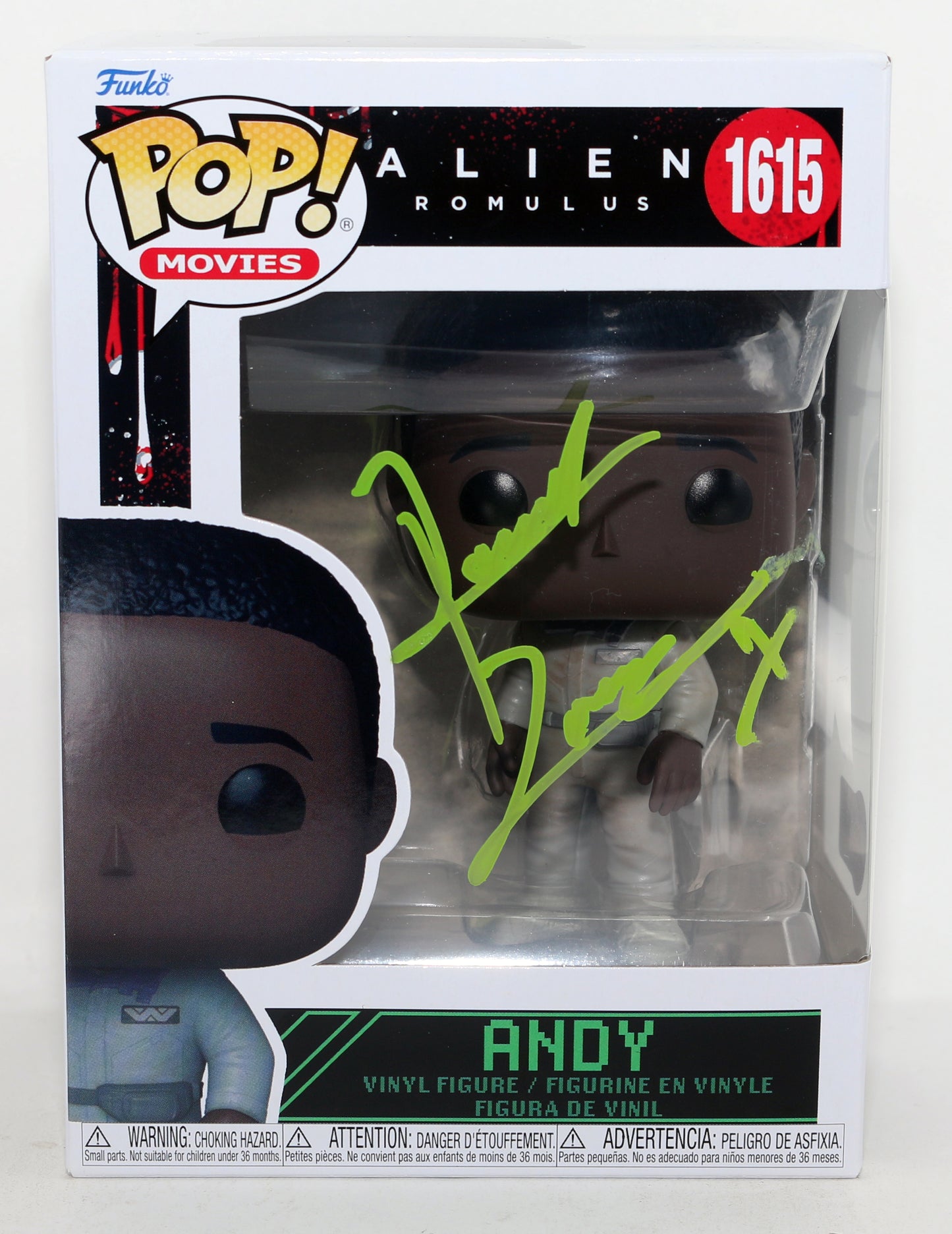 
                  
                    David Jonsson as Andy in Alien: Romulus (Beckett) Signed Funko POP! #1615
                  
                