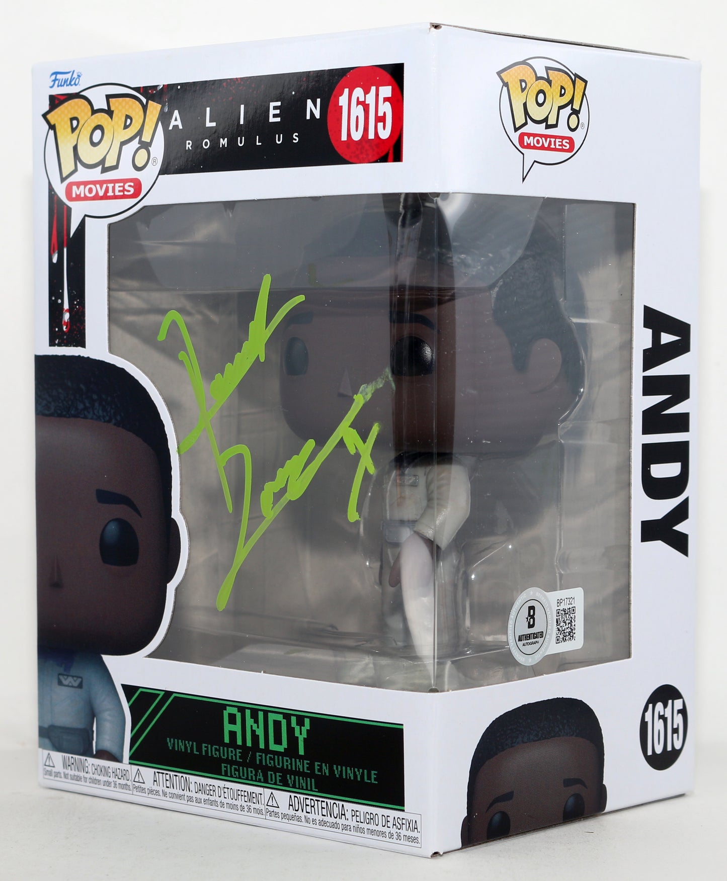 
                  
                    David Jonsson as Andy in Alien: Romulus (Beckett) Signed Funko POP! #1615
                  
                