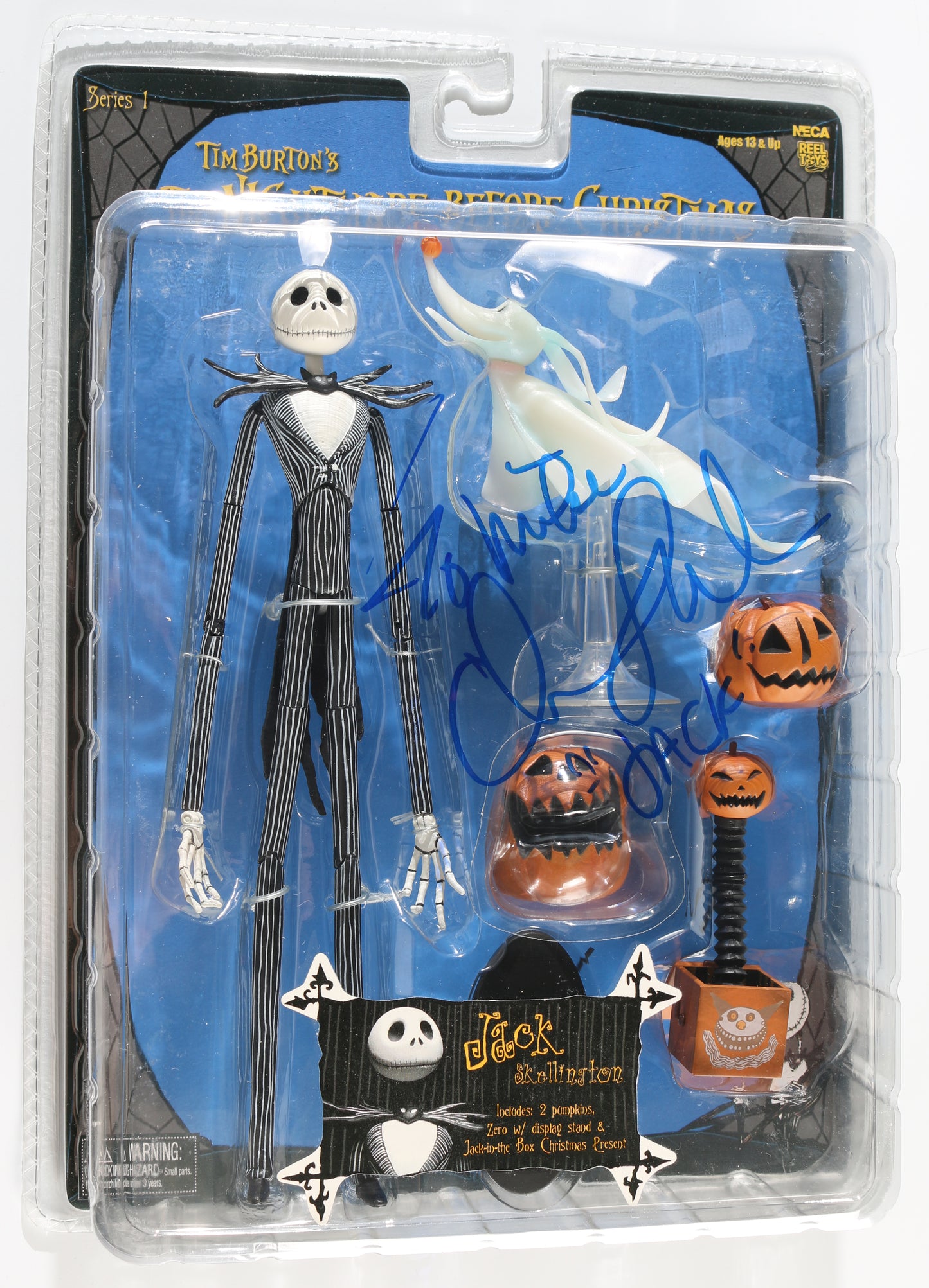 
                  
                    Chris Sarandon as Jack Skellington in The Nightmare Before Christmas Signed Neca Action Figure with Charatcer Name
                  
                