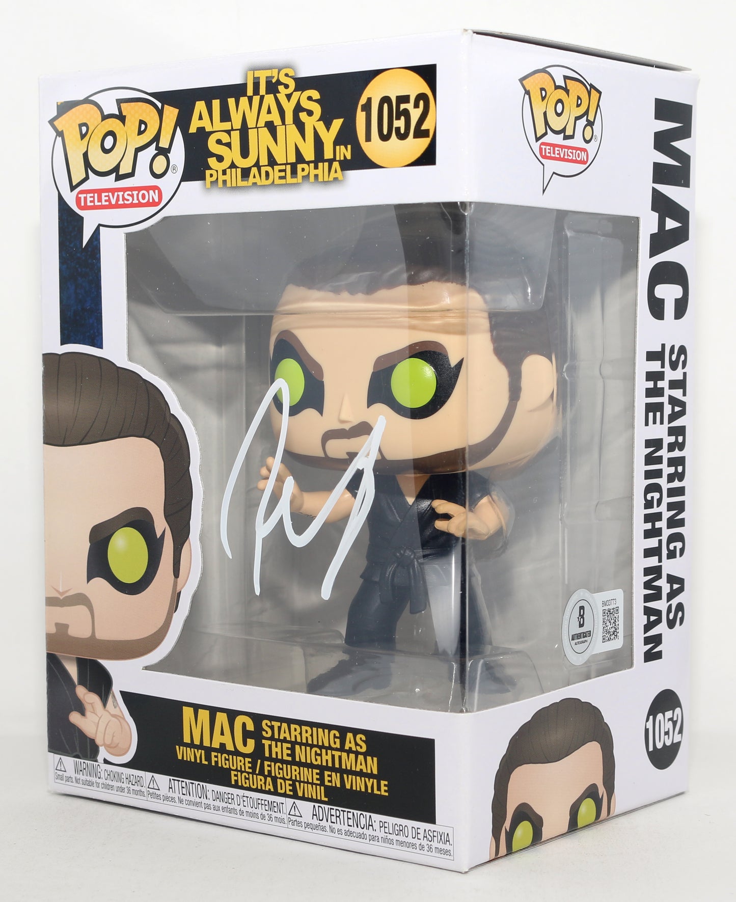 
                  
                    Rob Mac as Mac in It's Always Sunny in Philadelphia (Beckett) Signed Funko POP! #1052
                  
                