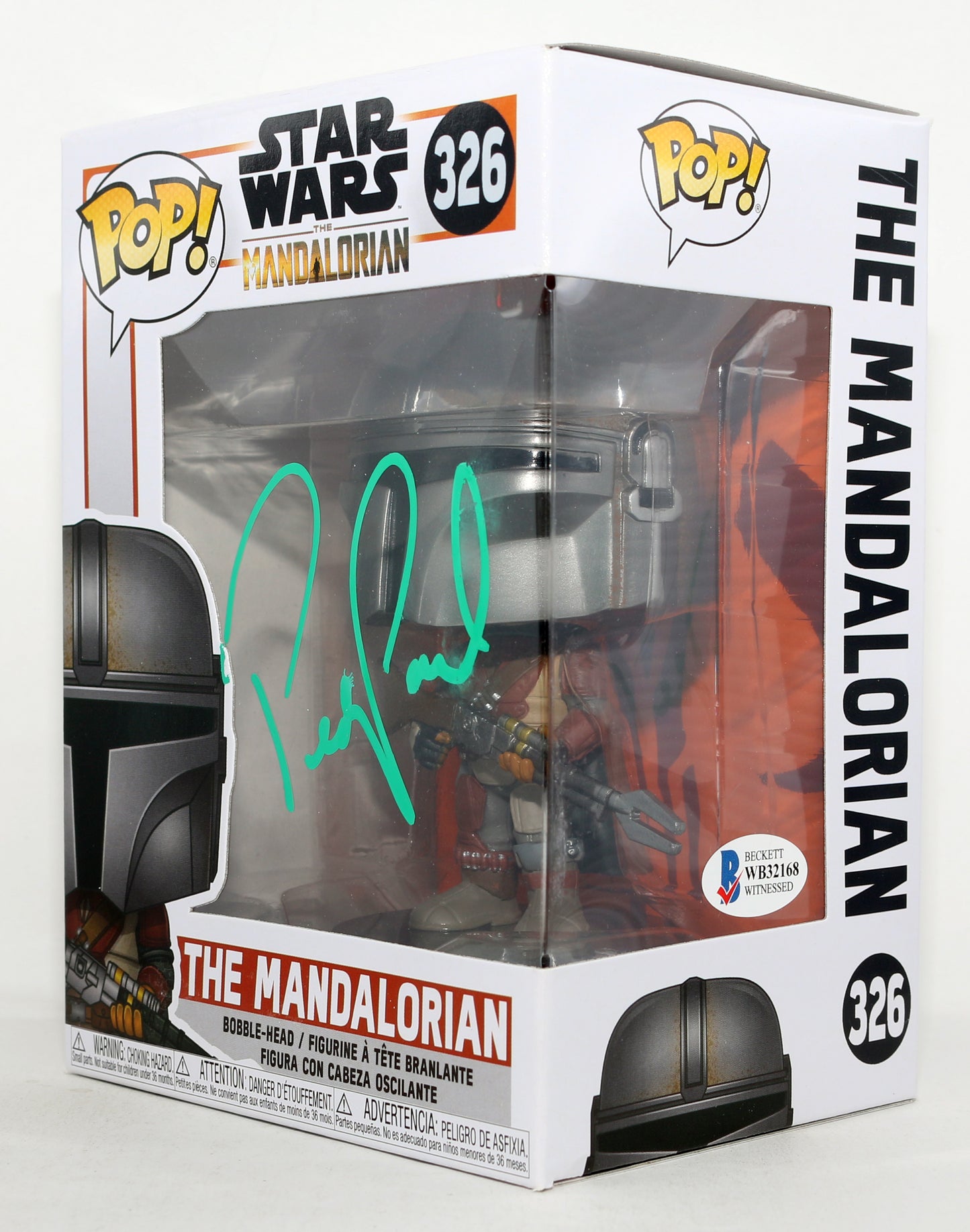 
                  
                    Pedro Pascal as The Mandalorian in Star Wars: The Mandalorian (Beckett) Signed Funko POP! #326
                  
                