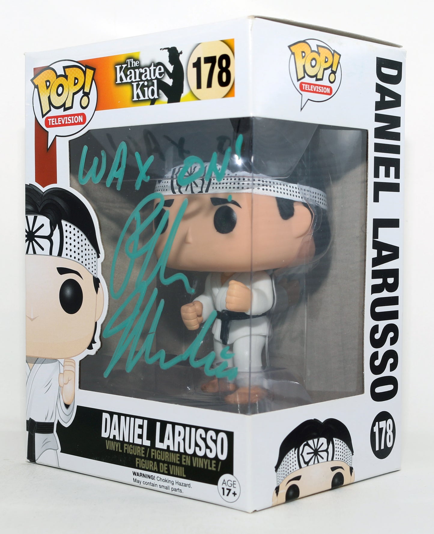 
                  
                    Ralph Macchio as Daniel LaRusso in The Karate Kid Signed Funko POP! #178 with Quote
                  
                