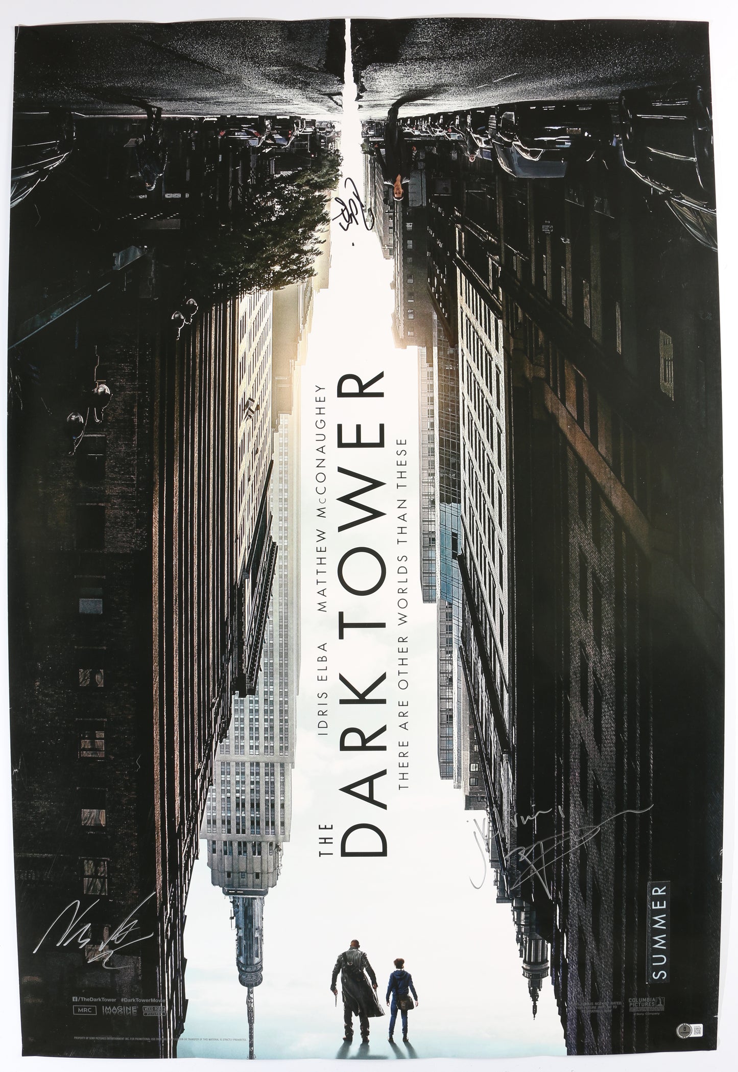 
                  
                    The Dark Tower 27x40 Poster (Beckett) Cast Signed by Idris Elba, Matthew McConaughey, & Nikolaj Arcel
                  
                