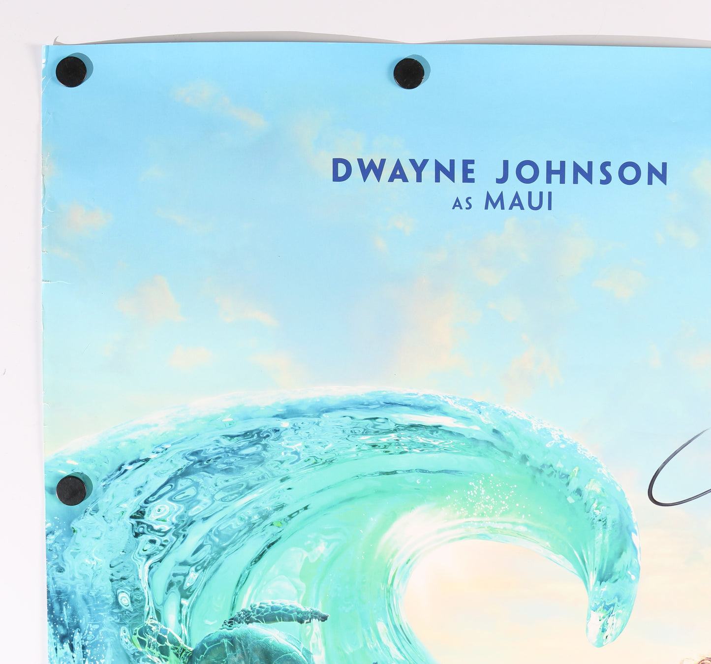 
                  
                    Moana 27x40 Poster (Beckett) Cast Signed by Dwayne "The Rock" Johnson & Auli'i Cravalho with Directors: Ron Clements & John Musker
                  
                