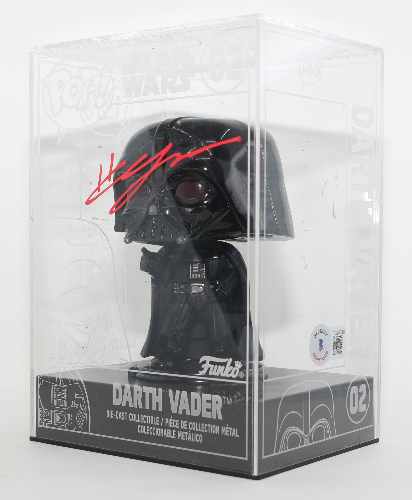 
                  
                    Hayden Christensen as Darth Vader in Star Wars (Beckett) Signed Diecast Funko POP! #02
                  
                