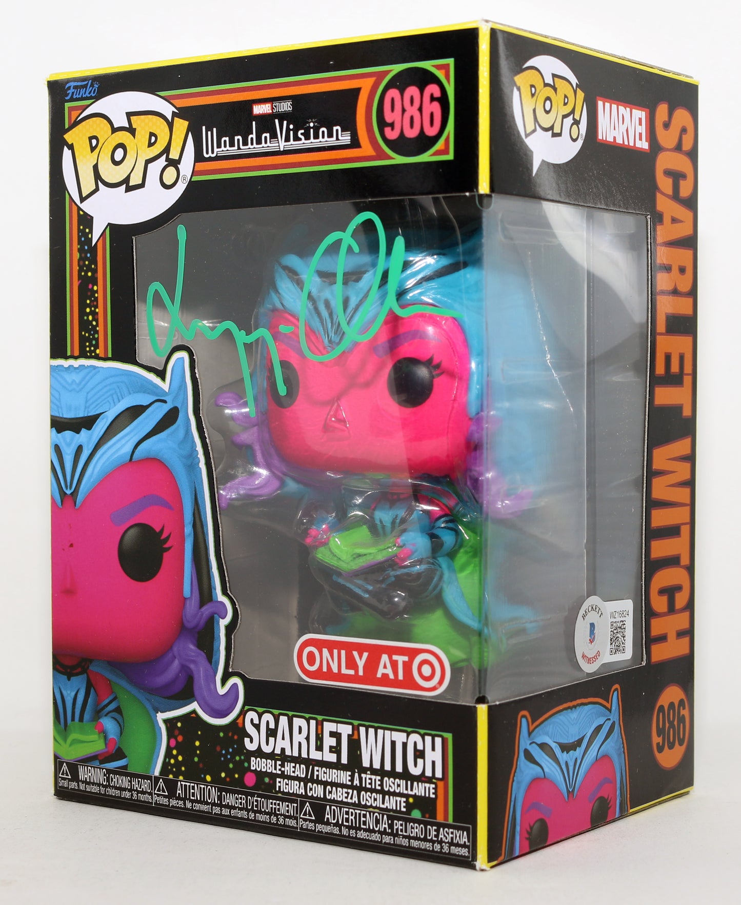 
                  
                    Elizabeth Olsen as Scarlet Witch in WandaVision Blacklight Target Exclusive (Beckett Witnessed) Signed Funko POP! #986
                  
                