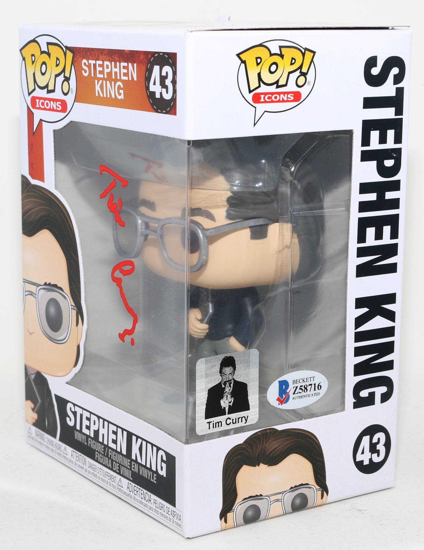 
                  
                    Tim Curry Pennywise from Stephen King's It (Beckett) Signed Funko POP! #43
                  
                